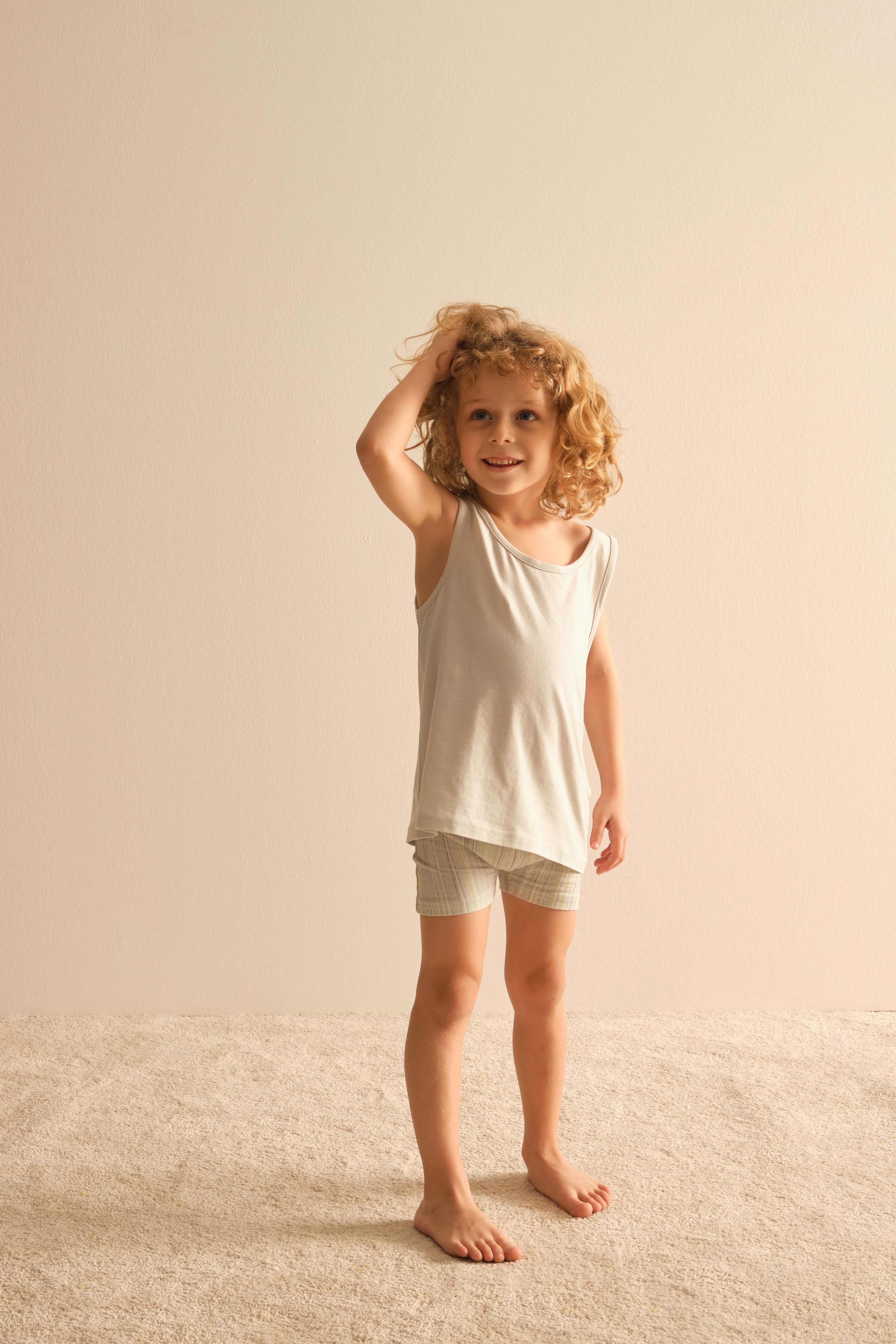 Kids' Grey Cotton Boxer — view 1