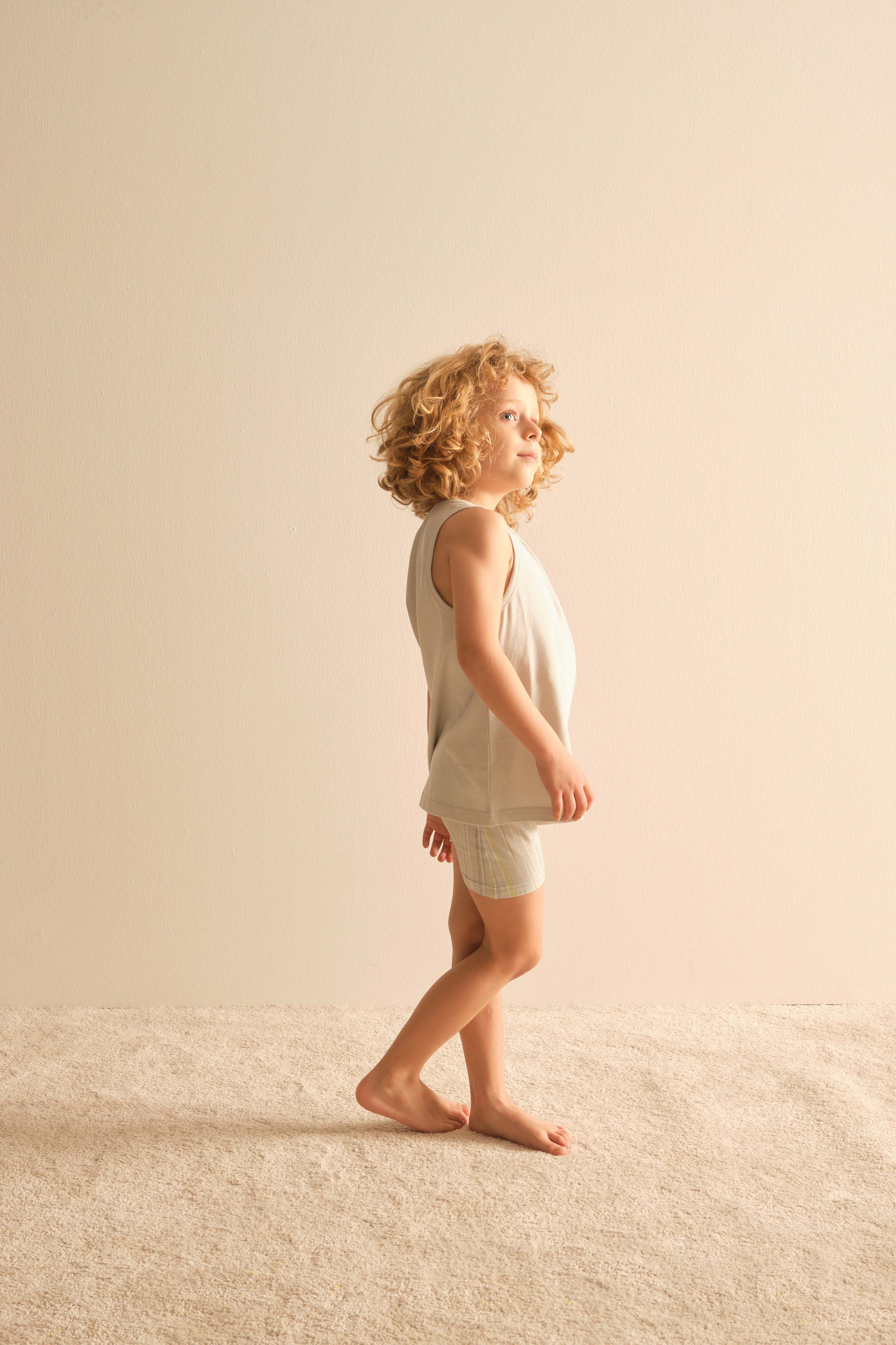 Kids' Grey Cotton Boxer — view 2