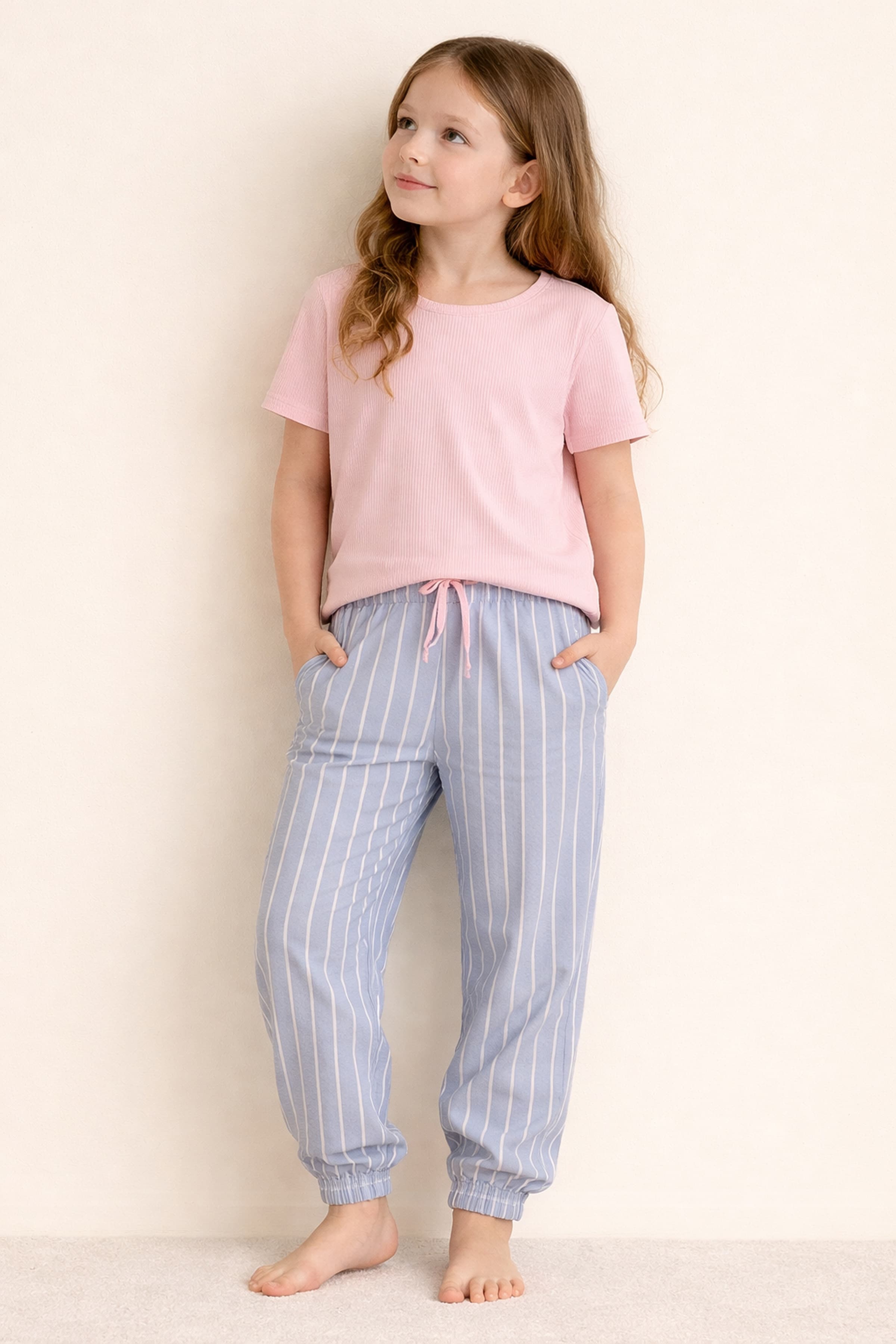 Kids' Pink Modal Pajama Set — view 1