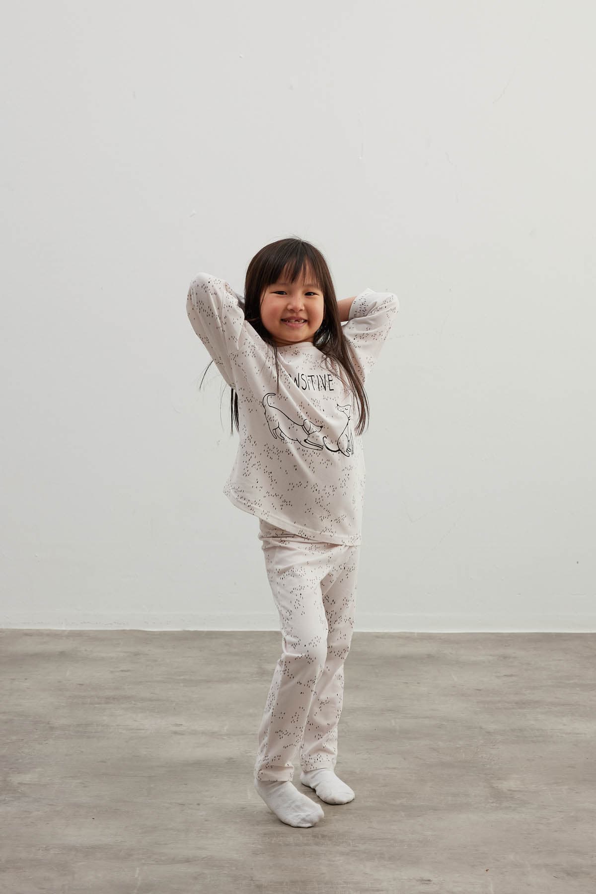Kids' Beige Cotton Pajama Set — view 3