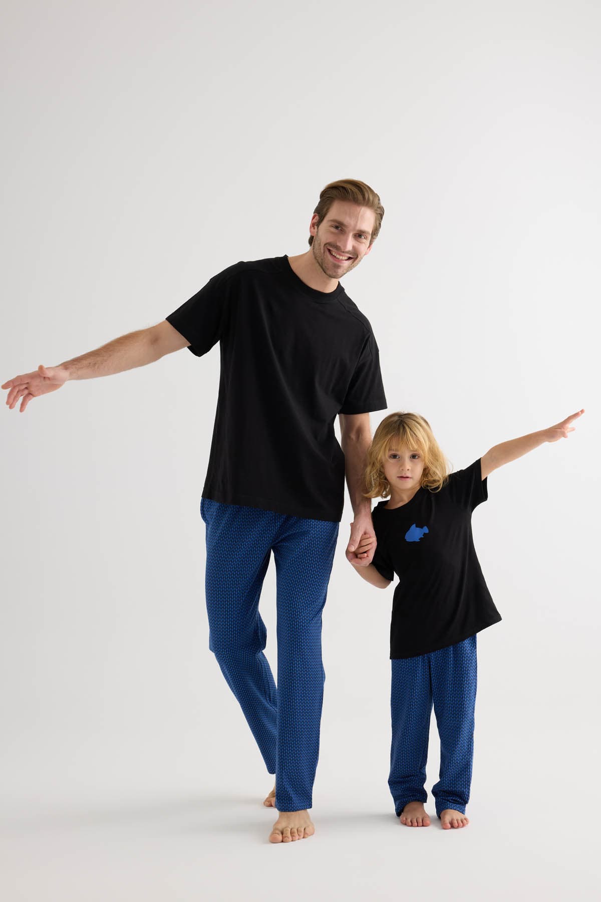 Kids' Black Cotton Pajama Set — view 4