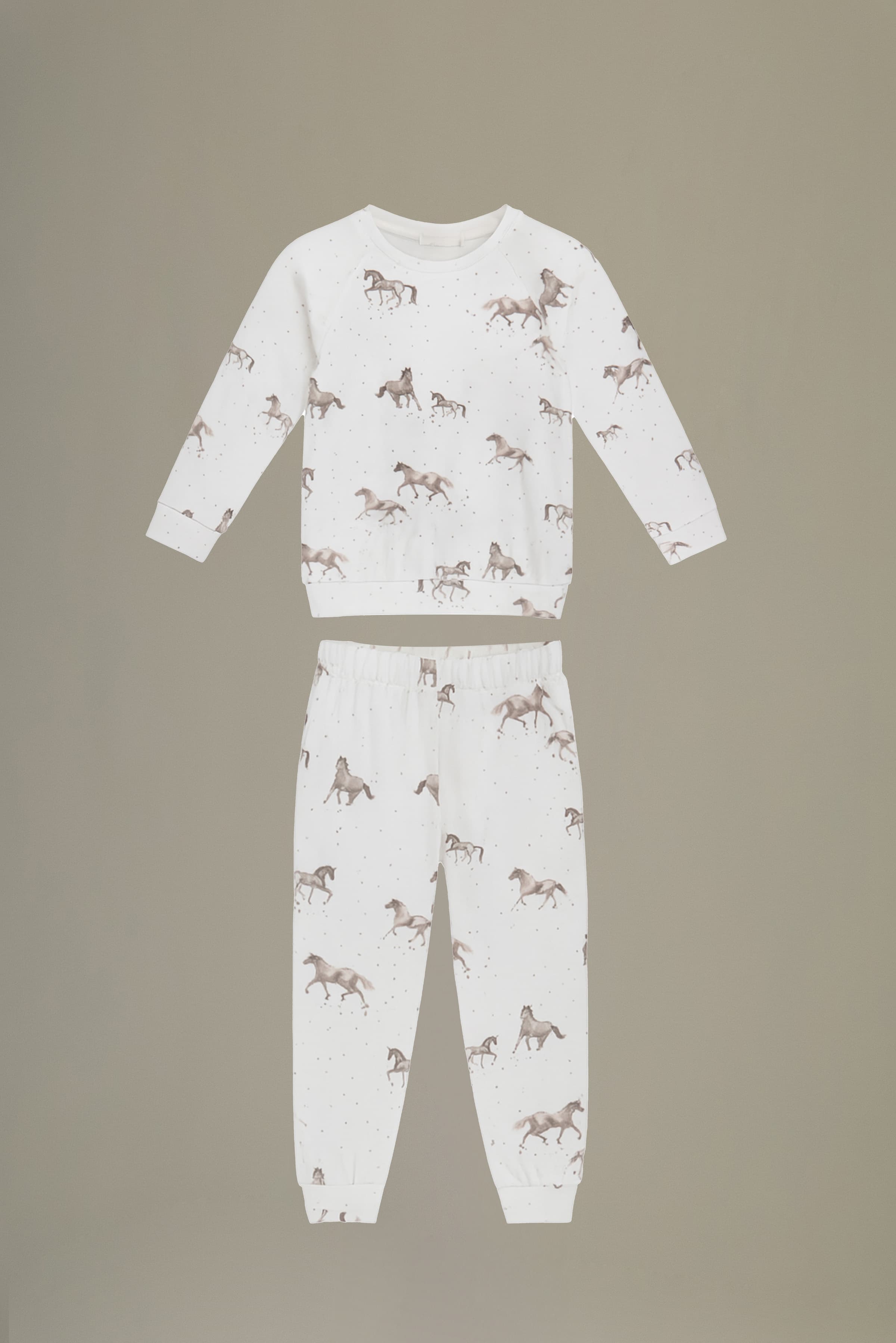 Kids' Brown Printed Cotton Pajama Set — view 2