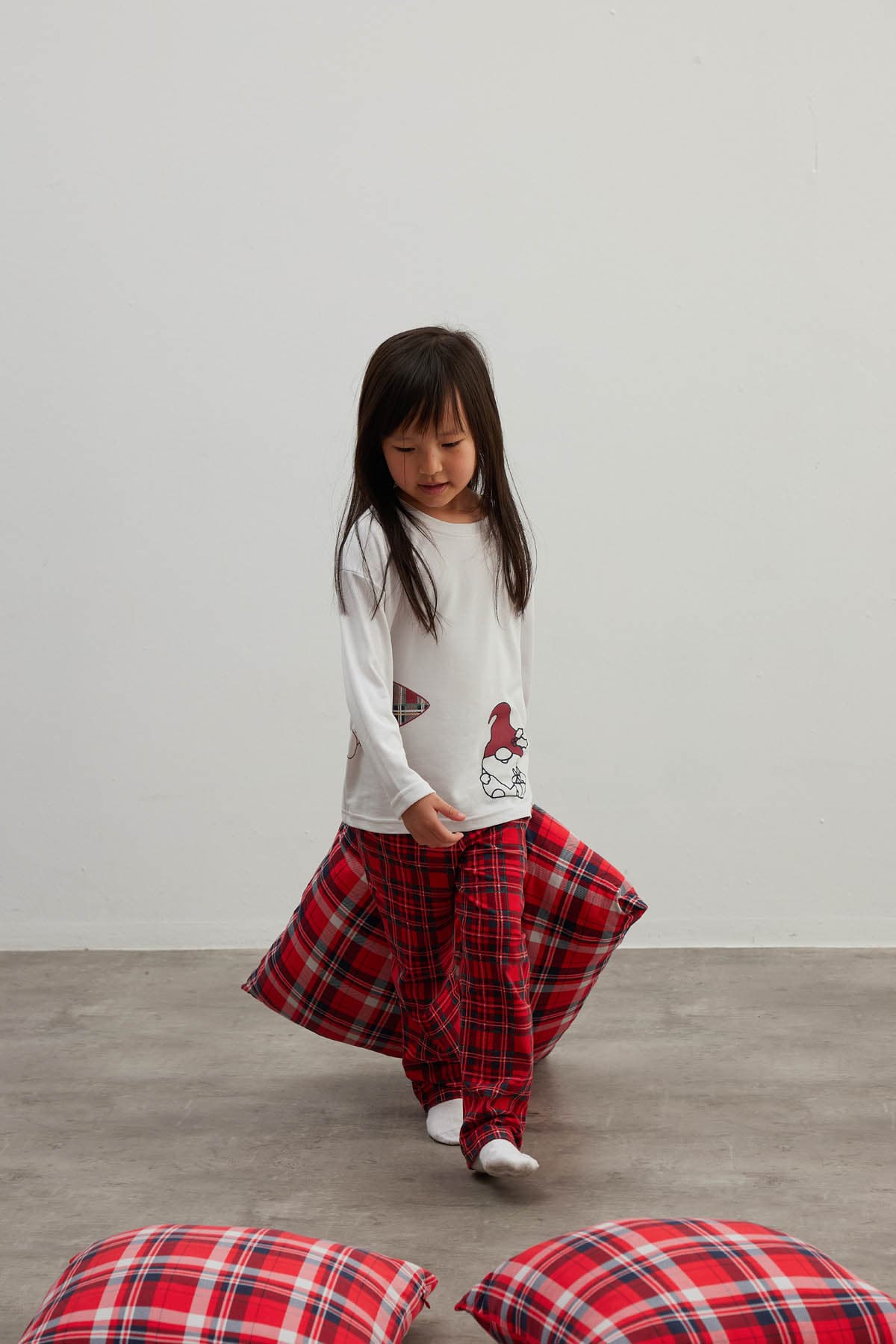 Kids' Ecru Cotton Pajama Set — view 3