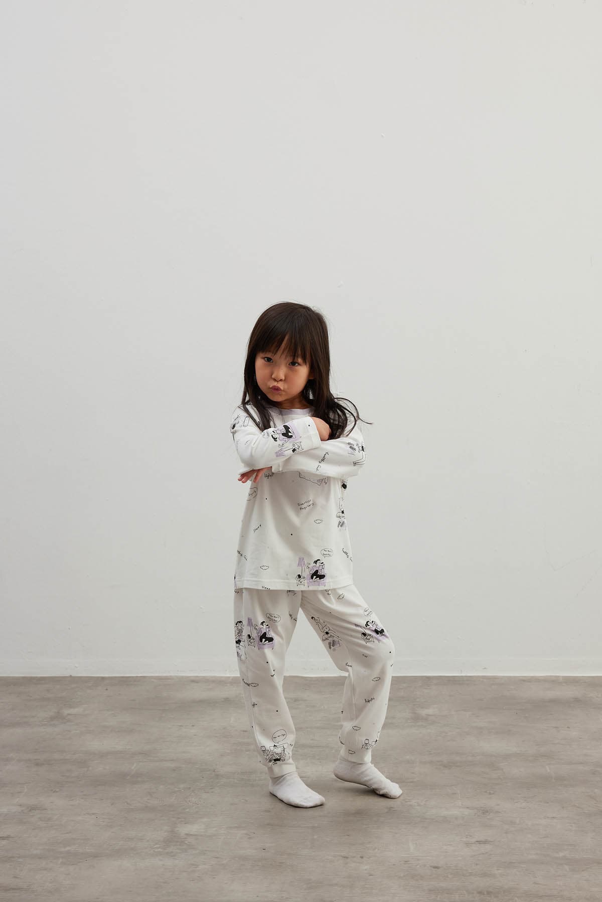 Kids' Ecru Printed Cotton Pajama Set — view 3