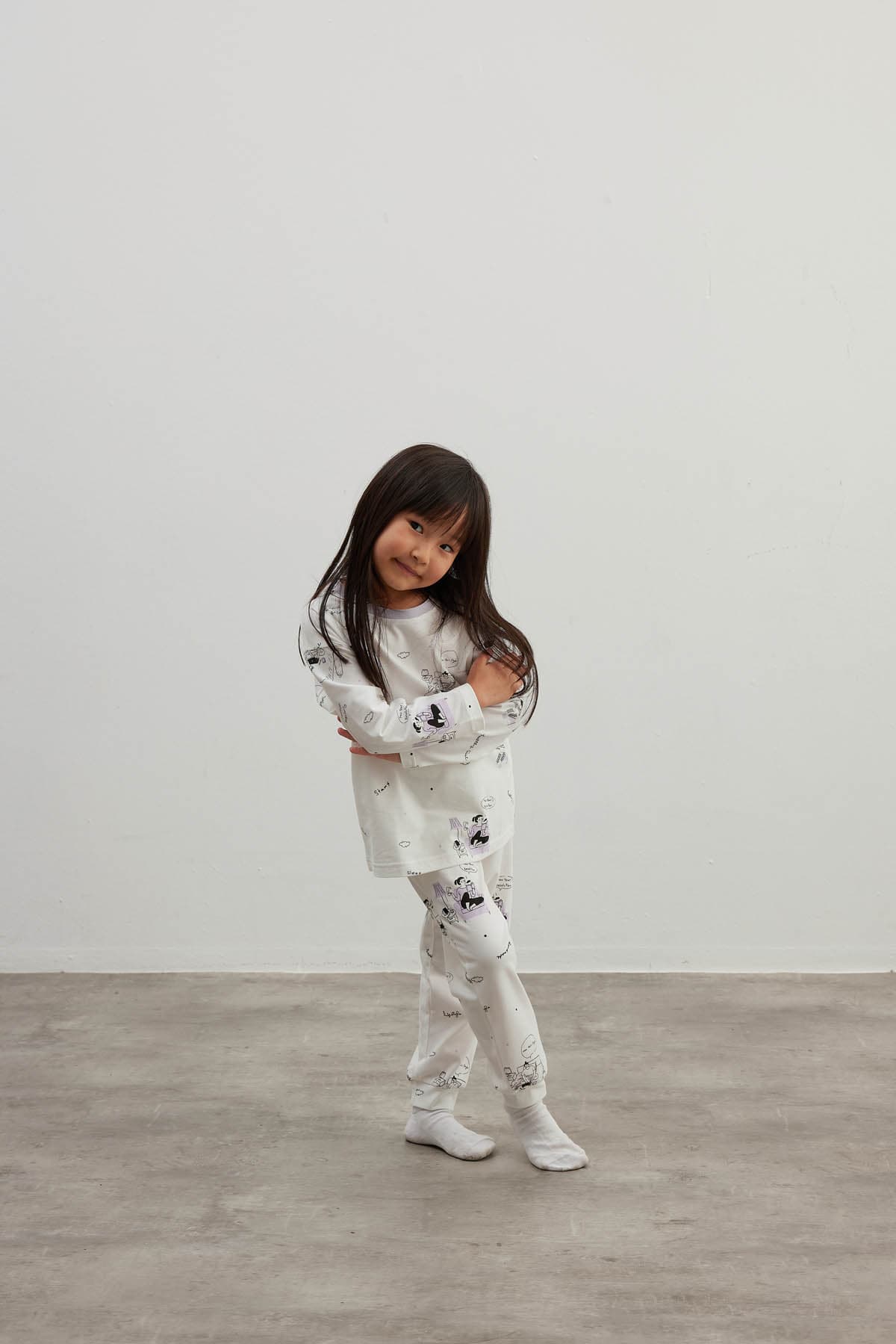 Kids' Ecru Printed Cotton Pajama Set — view 4