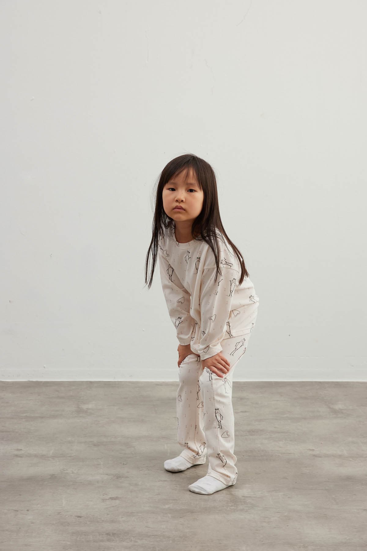 Kids' Ecru Printed Cotton Pajama Set — view 2