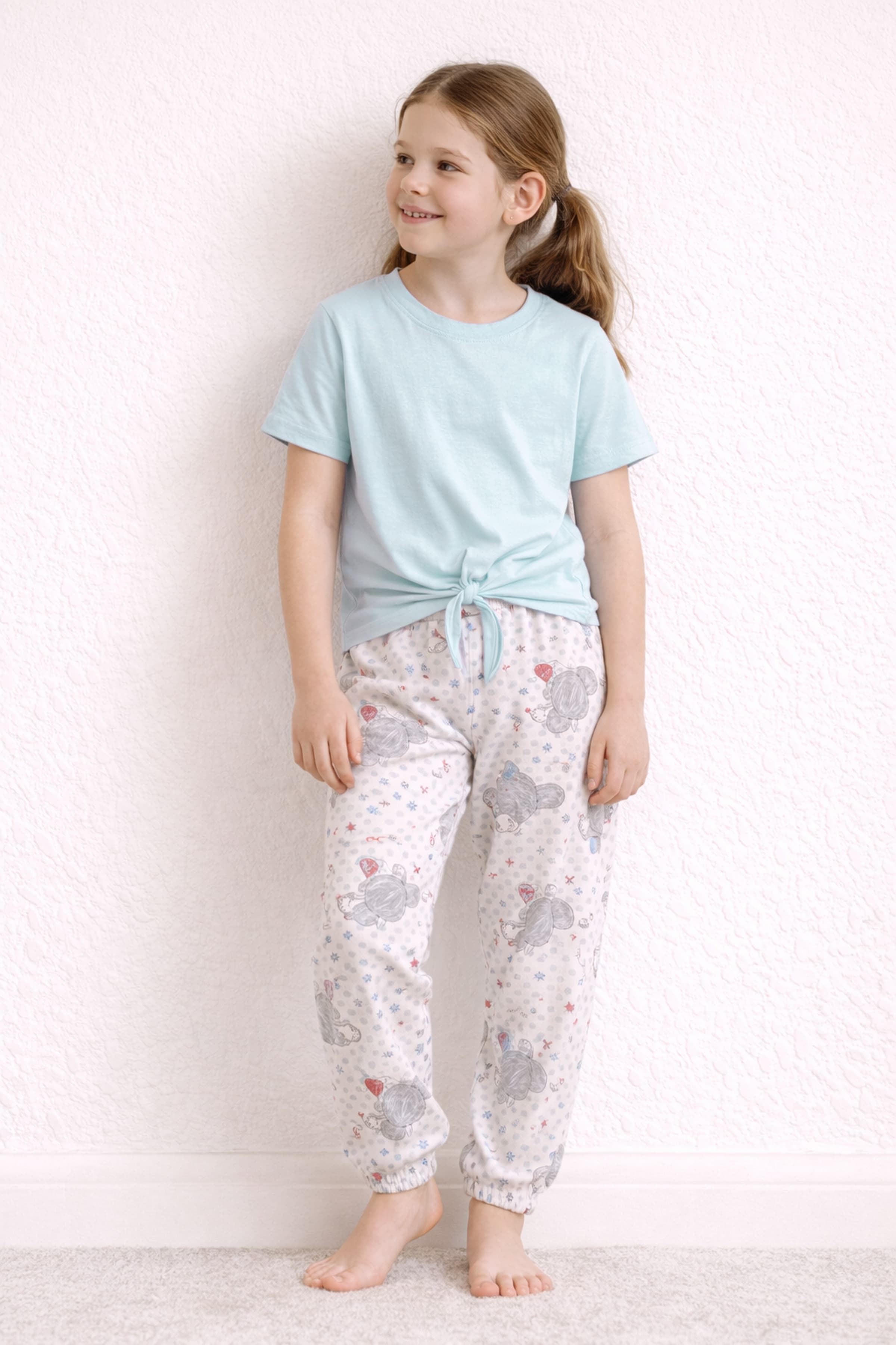 Kids' Green Cotton Pajama Set — view 1