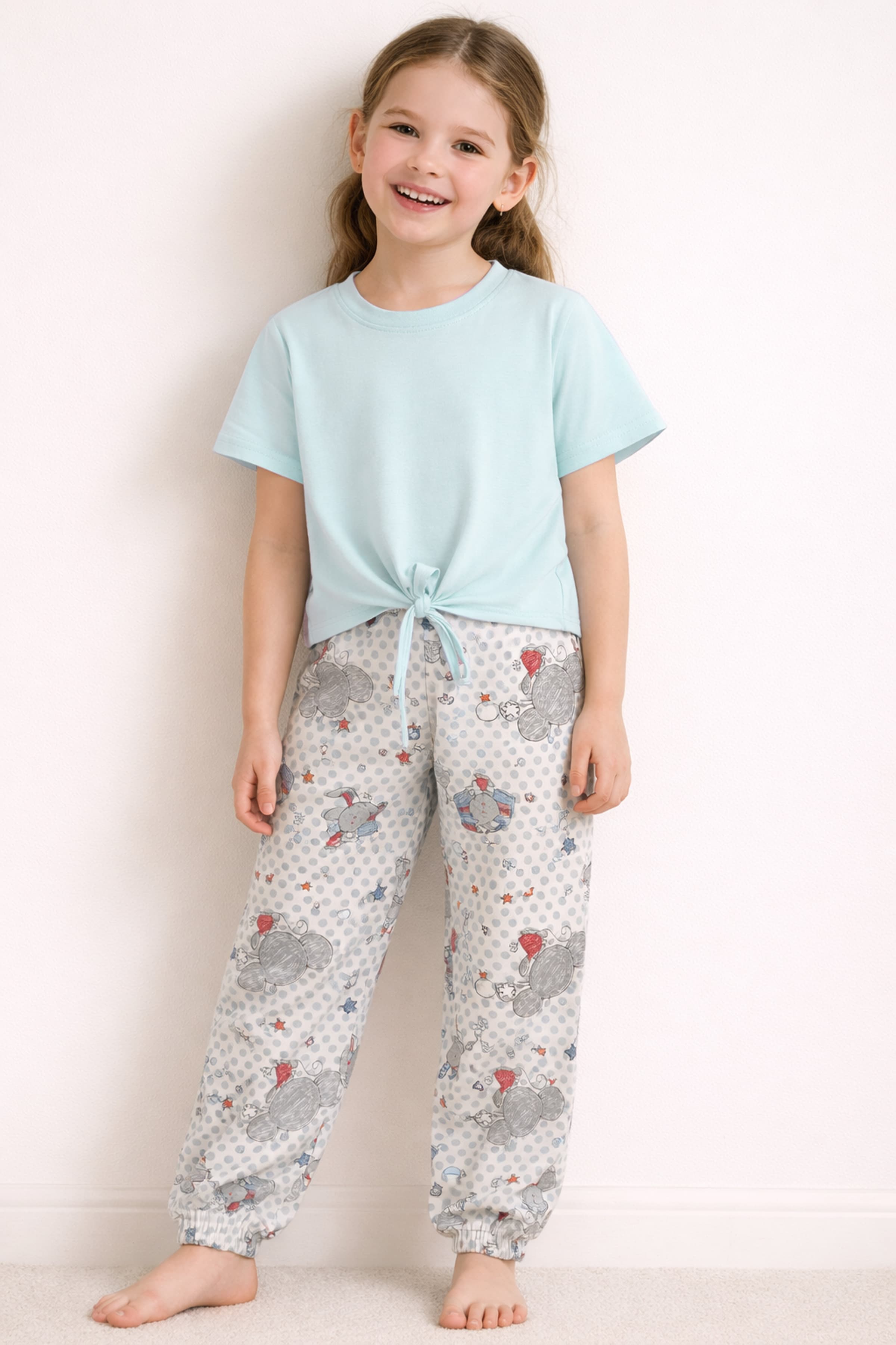Kids' Green Cotton Pajama Set — view 3