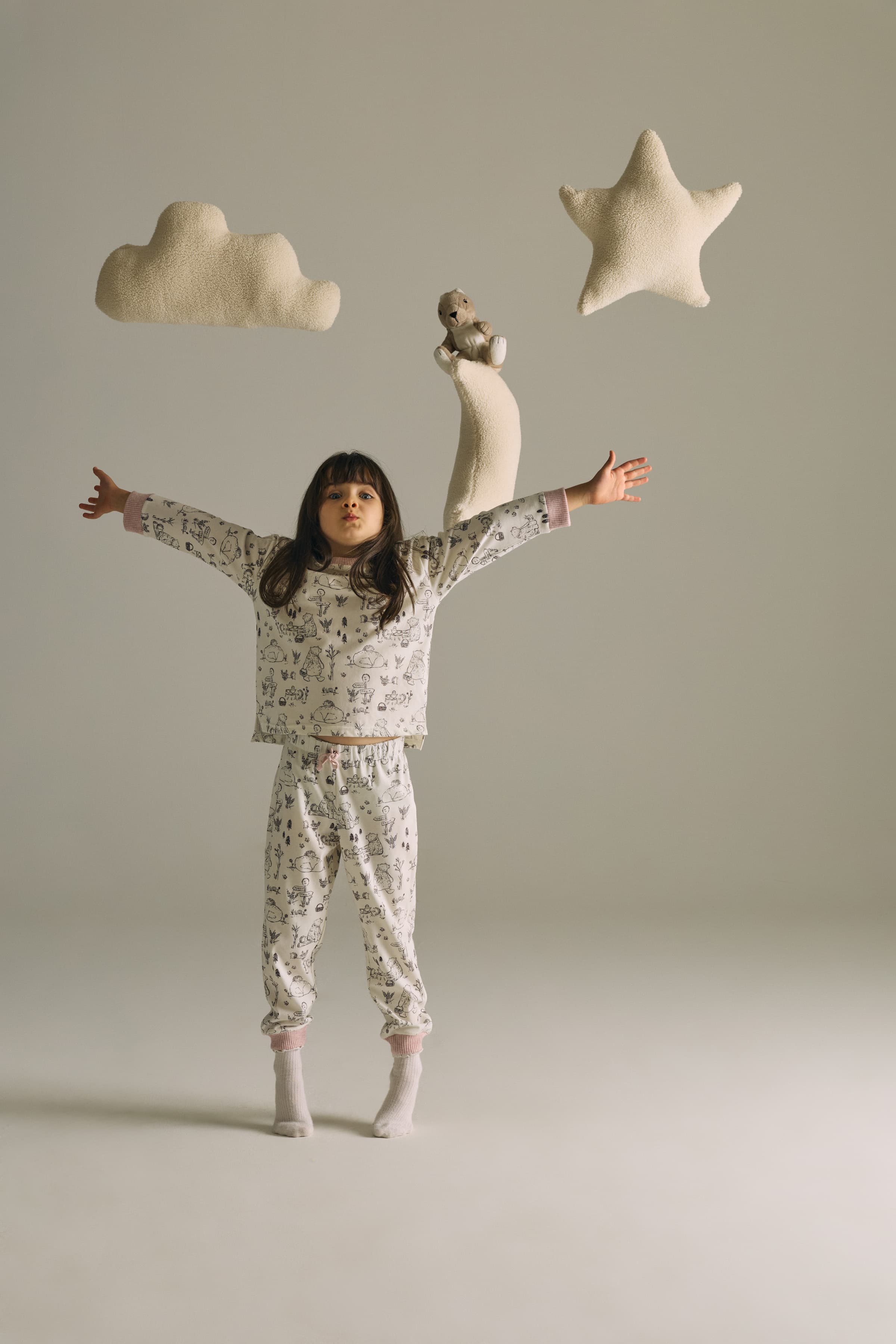 Kids' Grey Cotton Pajama Set — view 2