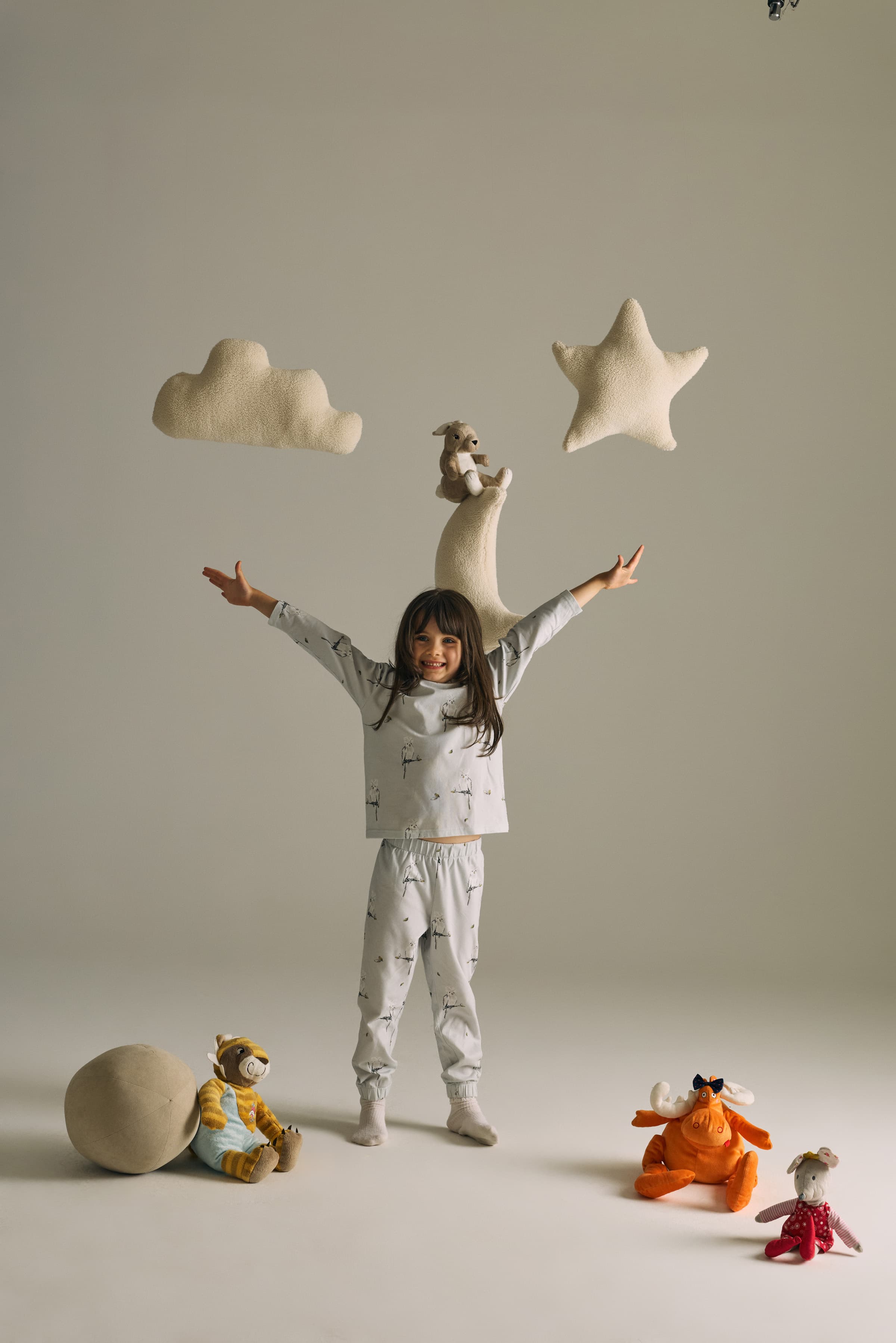 Kids' Grey Printed Cotton Pajama Set — view 3