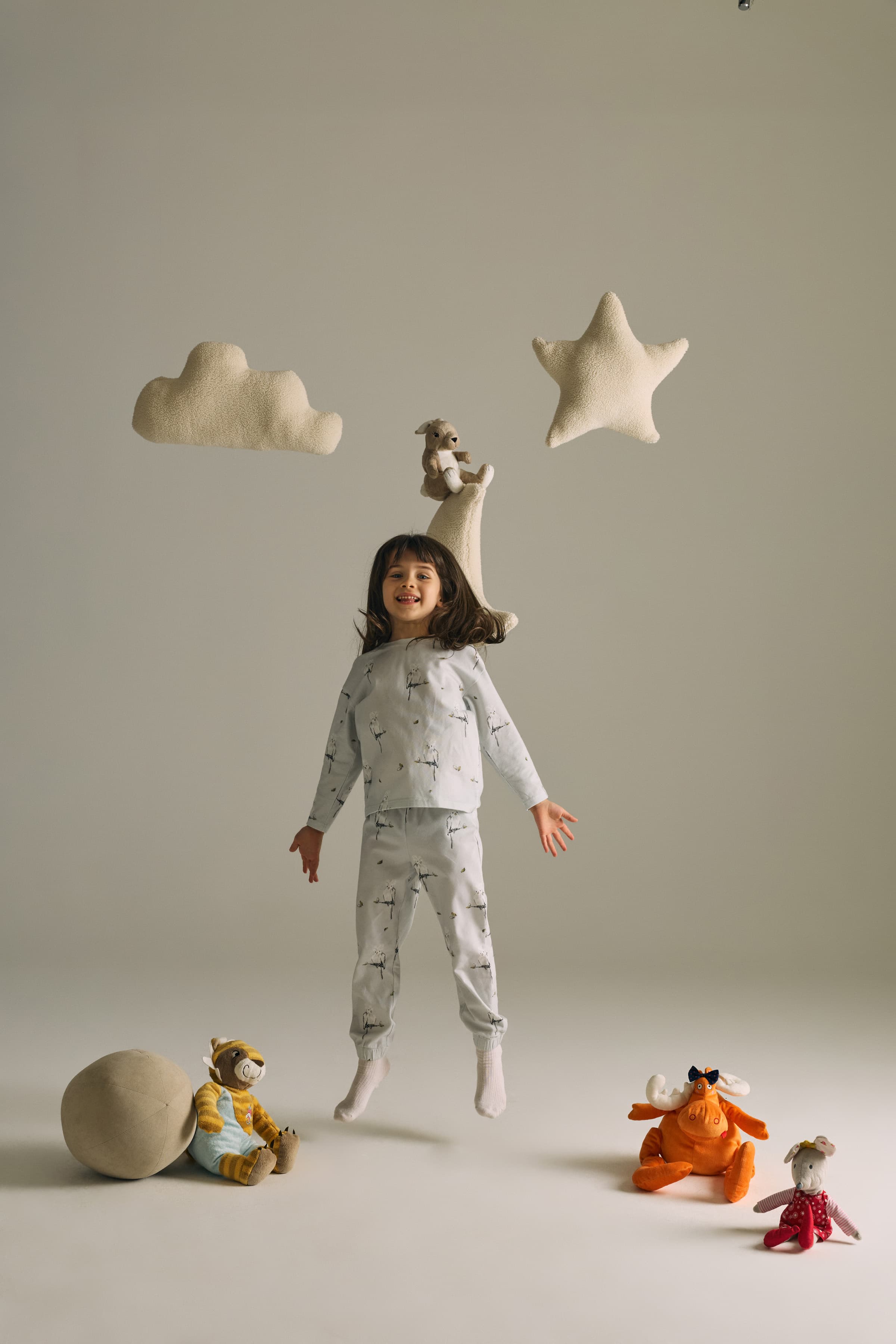 Kids' Grey Printed Cotton Pajama Set — view 4