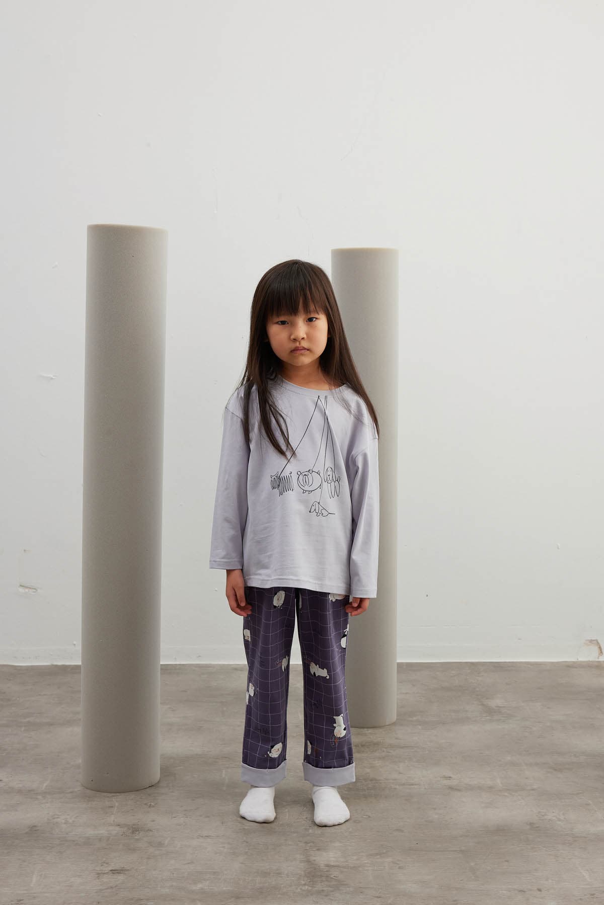 Kids' Lilac Cotton Pajama Set — view 4