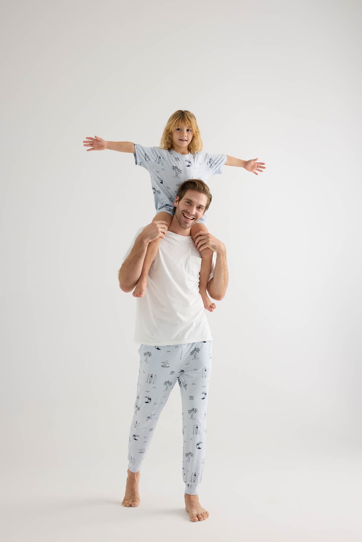 Kids' Navy Printed Cotton Pajama Set — view 4