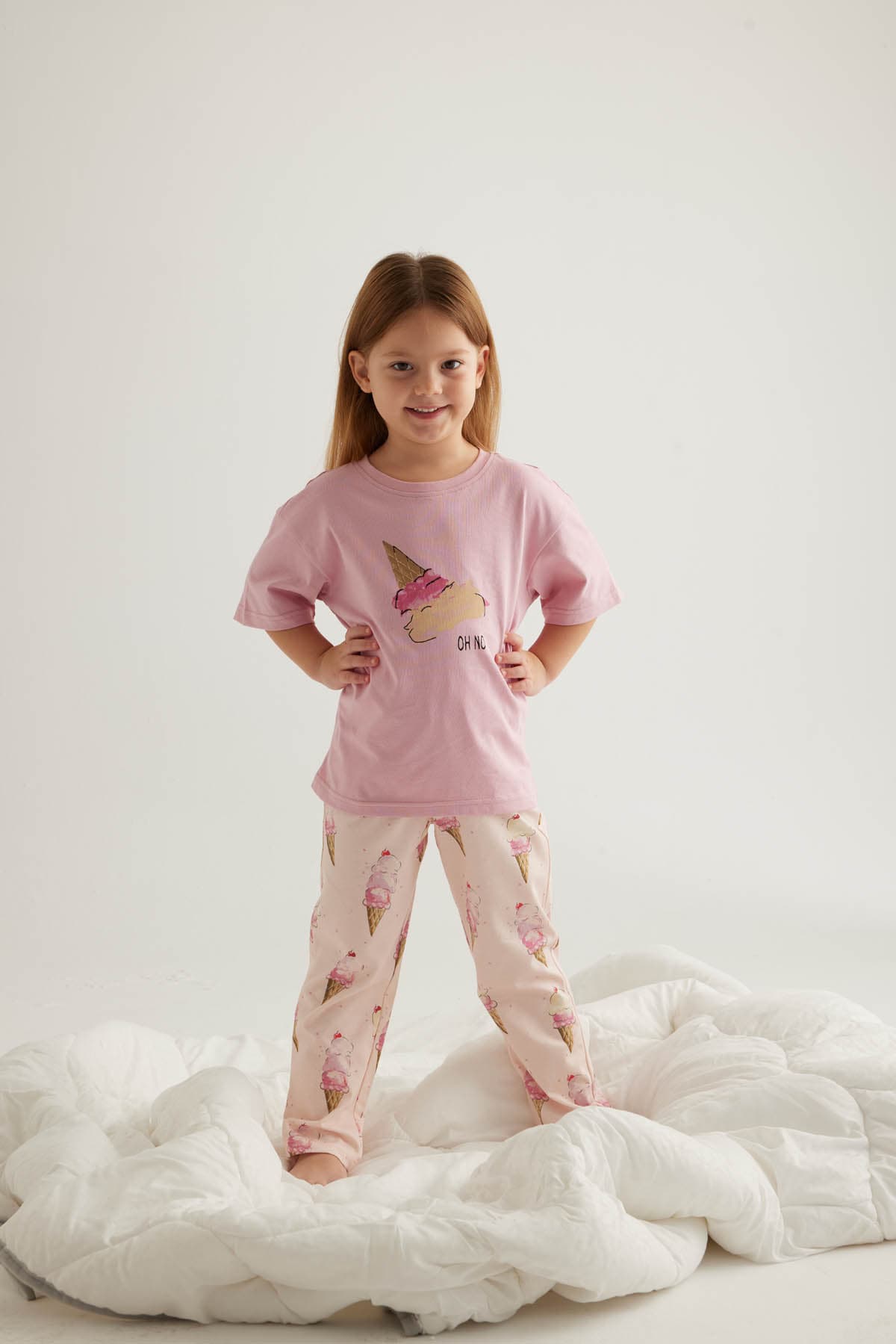 Kids' Pink Cotton Pajama Set — view 1