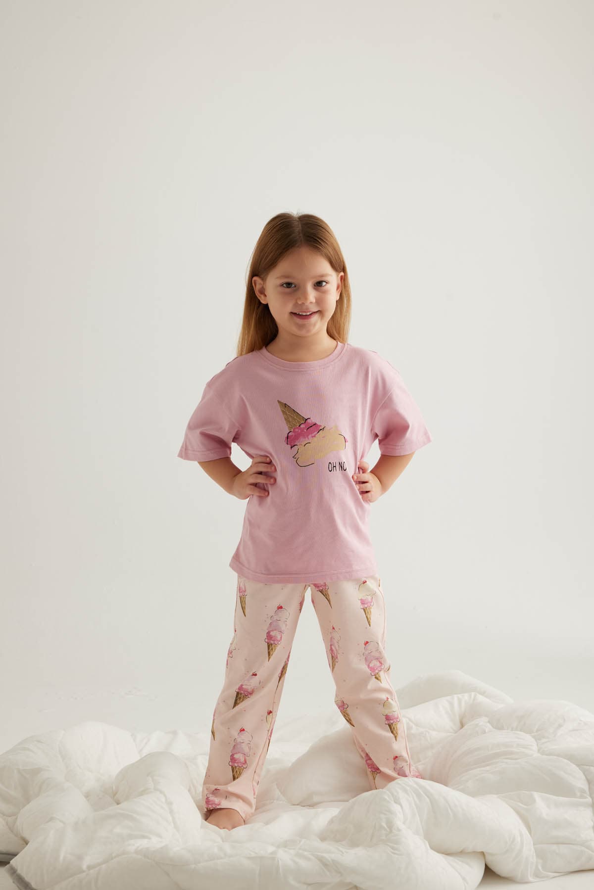 Kids' Pink Cotton Pajama Set — view 2