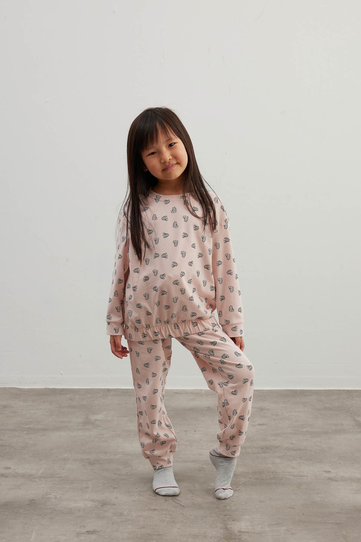 Kids' Pink Printed Cotton Pajama Set — view 1