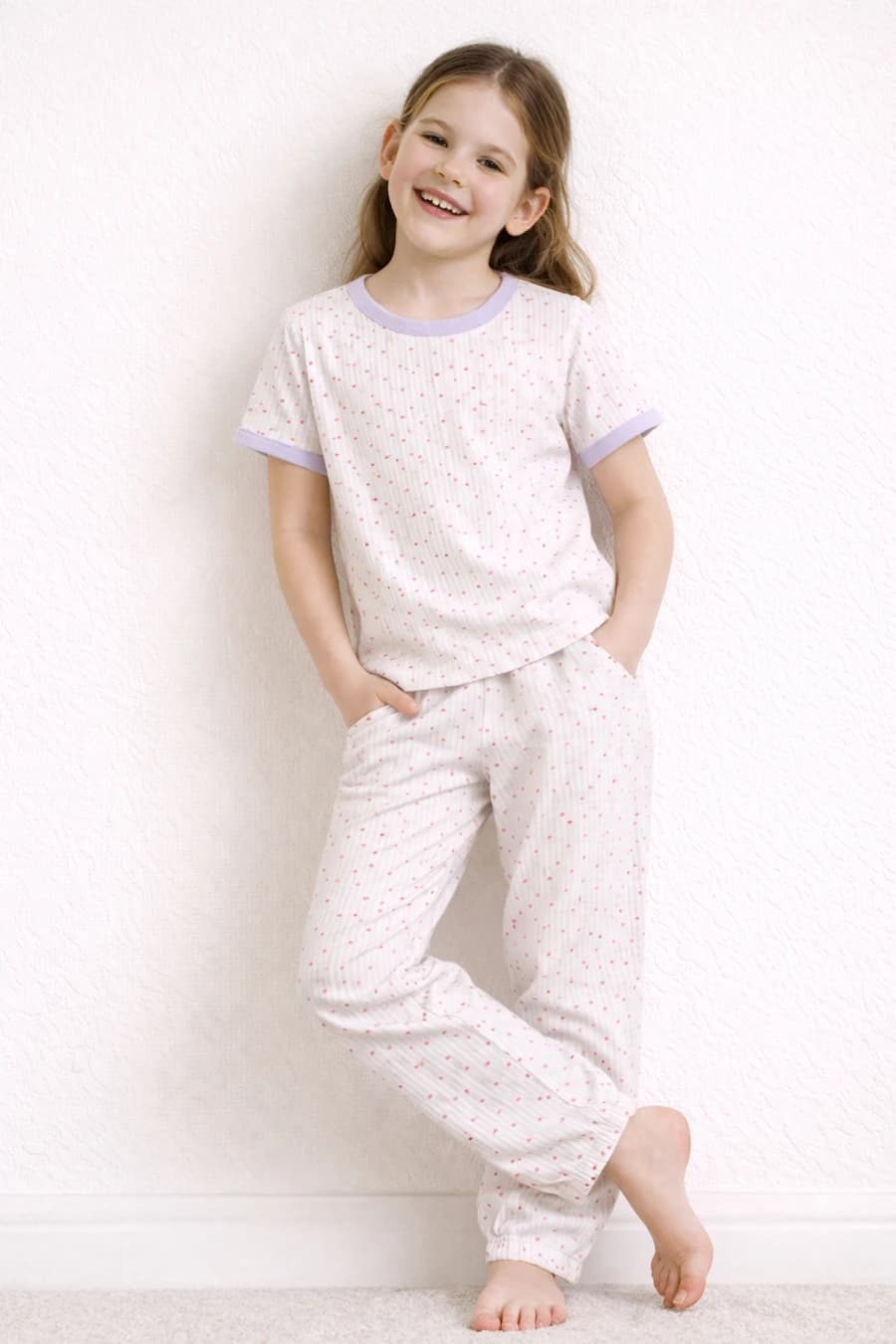Kids' Pink Printed Cotton Pajama Set — view 3