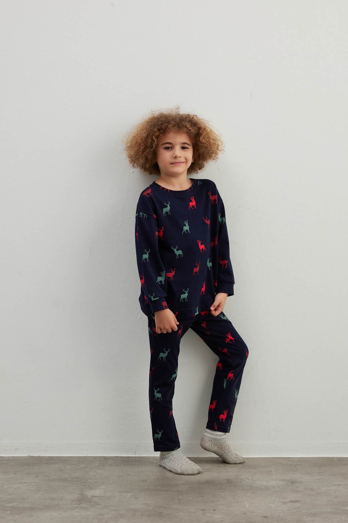 Kids' Red Printed Cotton Pajama Set — view 4