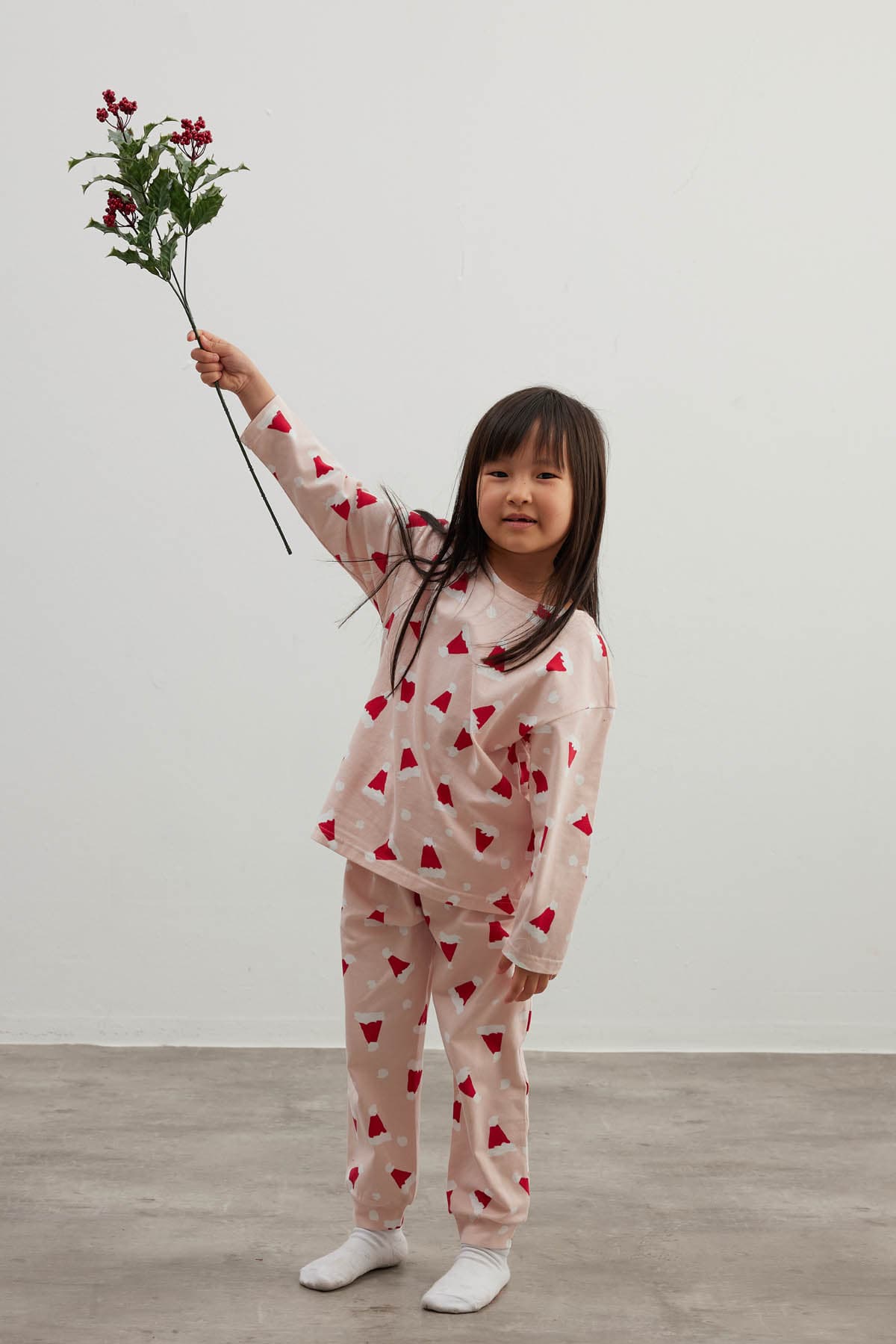 Kids' Red Printed Cotton Pajama Set — view 1