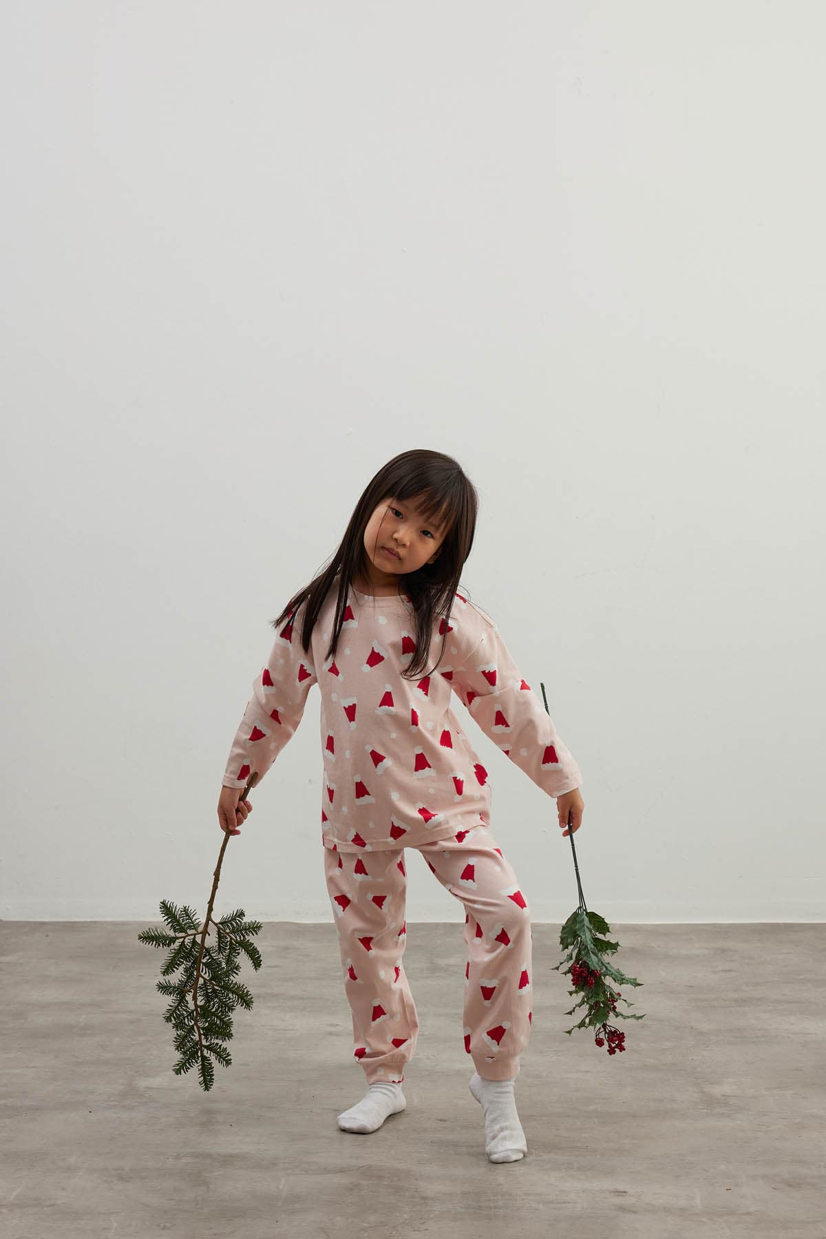 Kids' Red Printed Cotton Pajama Set — view 4