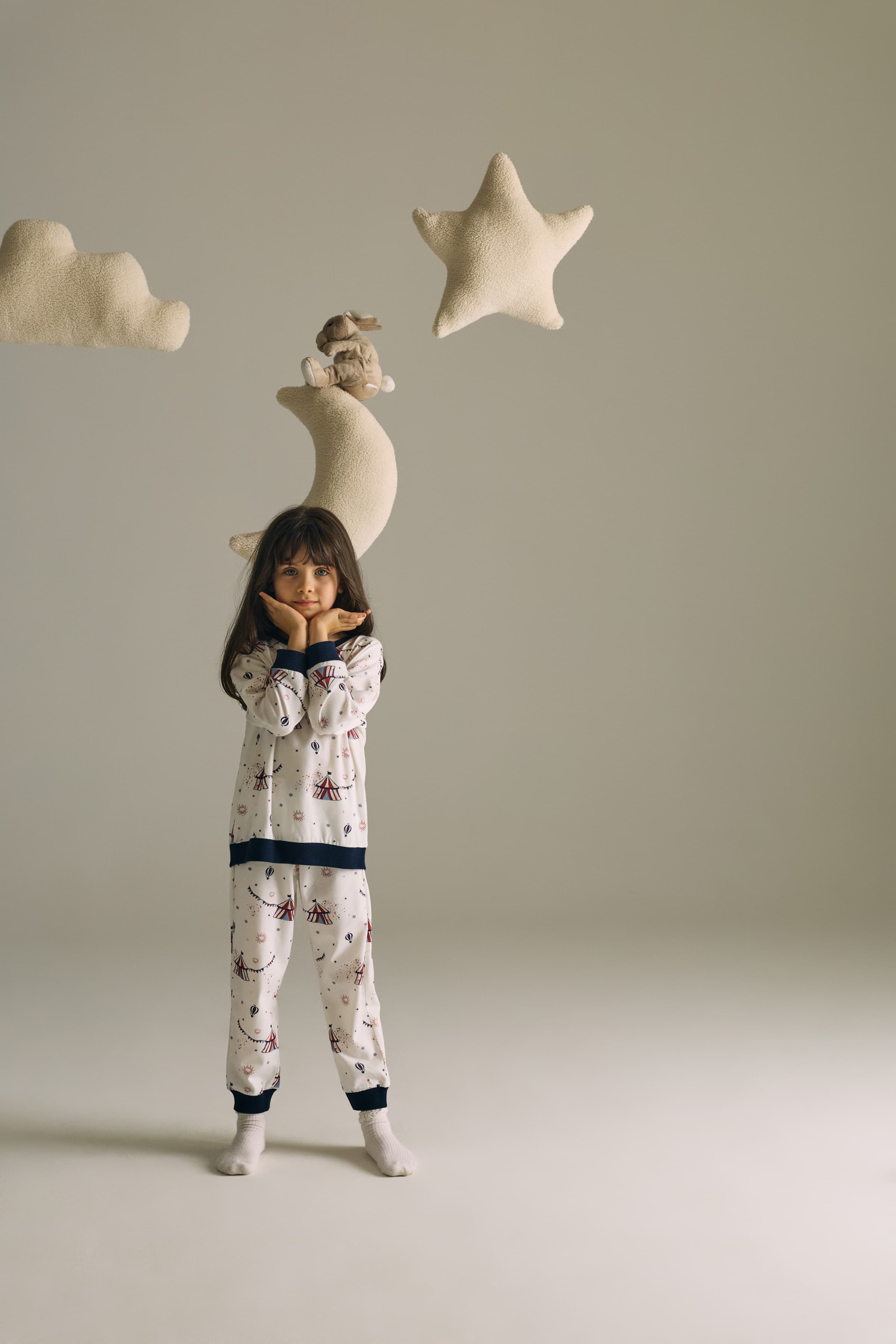 Kids' Red Printed Cotton Pajama Set — view 2