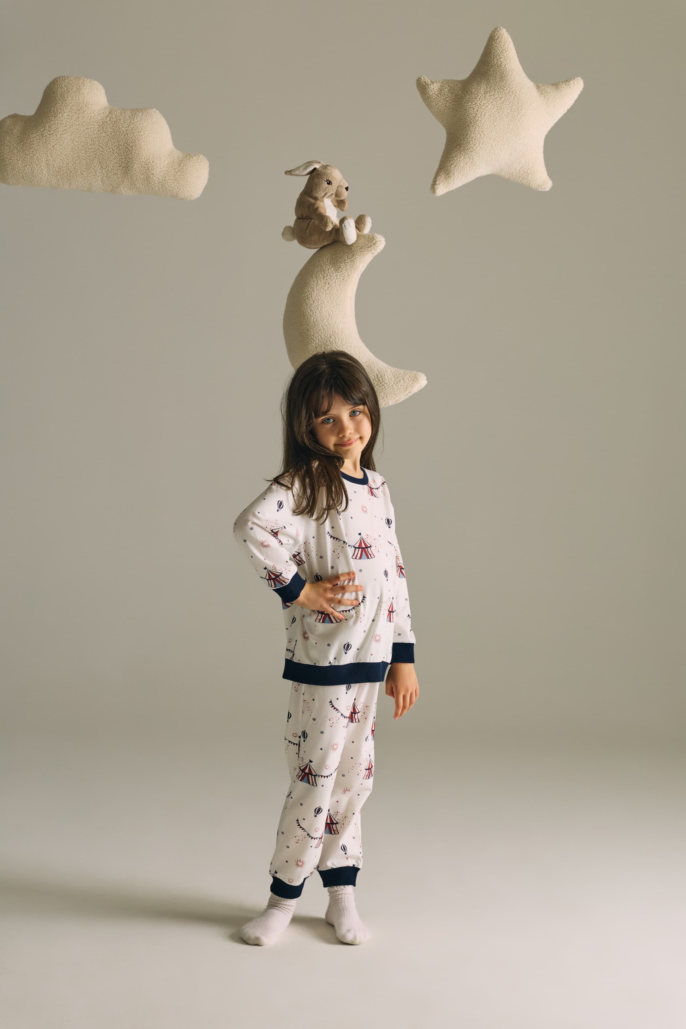 Kids' Red Printed Cotton Pajama Set — view 3