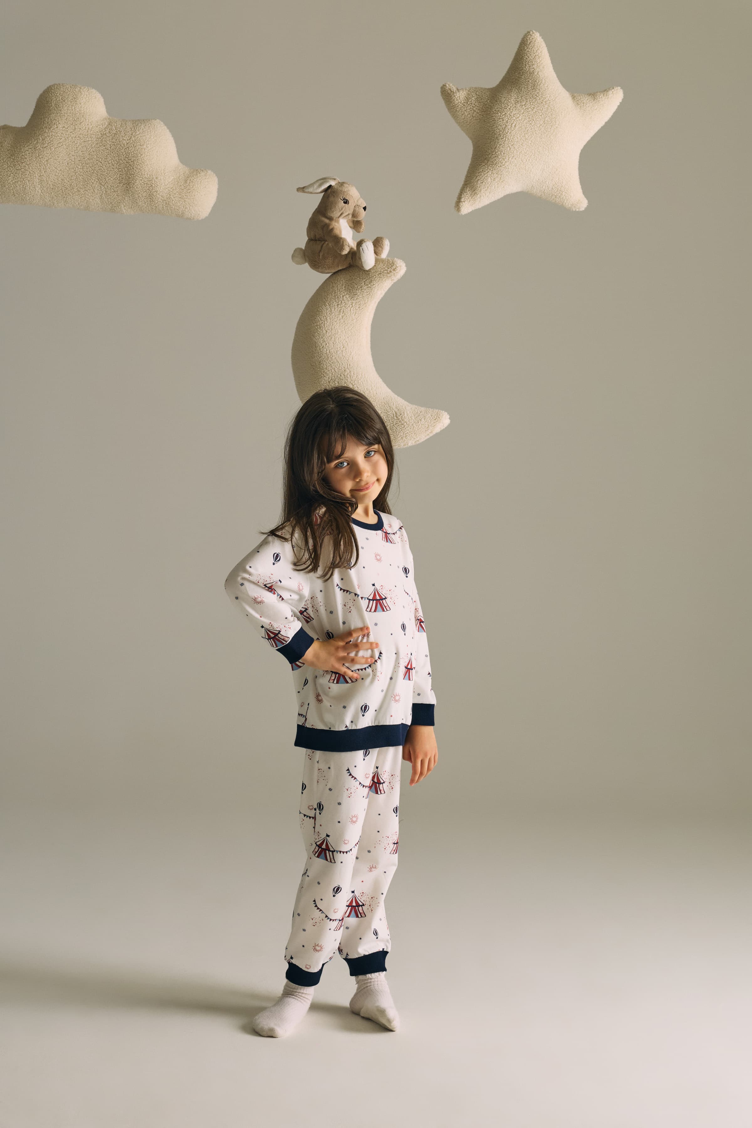 Kids' Red Printed Cotton Pajama Set — view 4