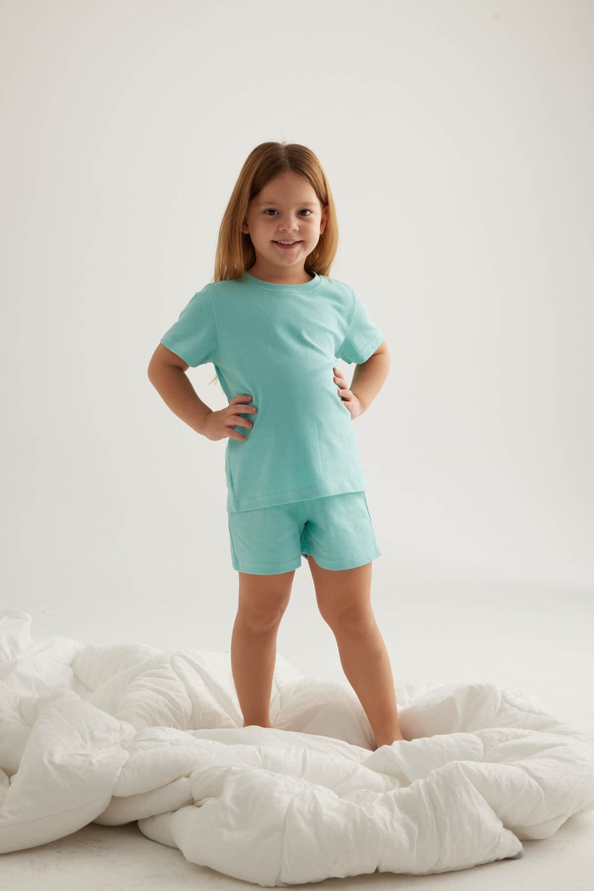 Kids' Green Cotton Shorts — view 3
