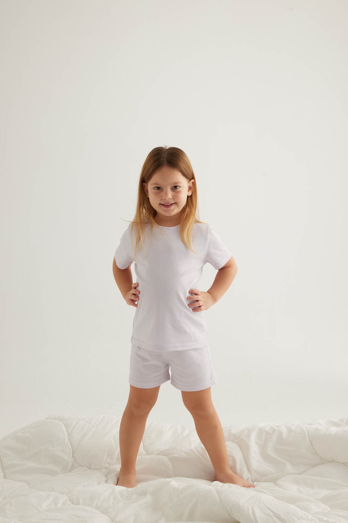 Kids' Lilac Cotton Shorts — view 2