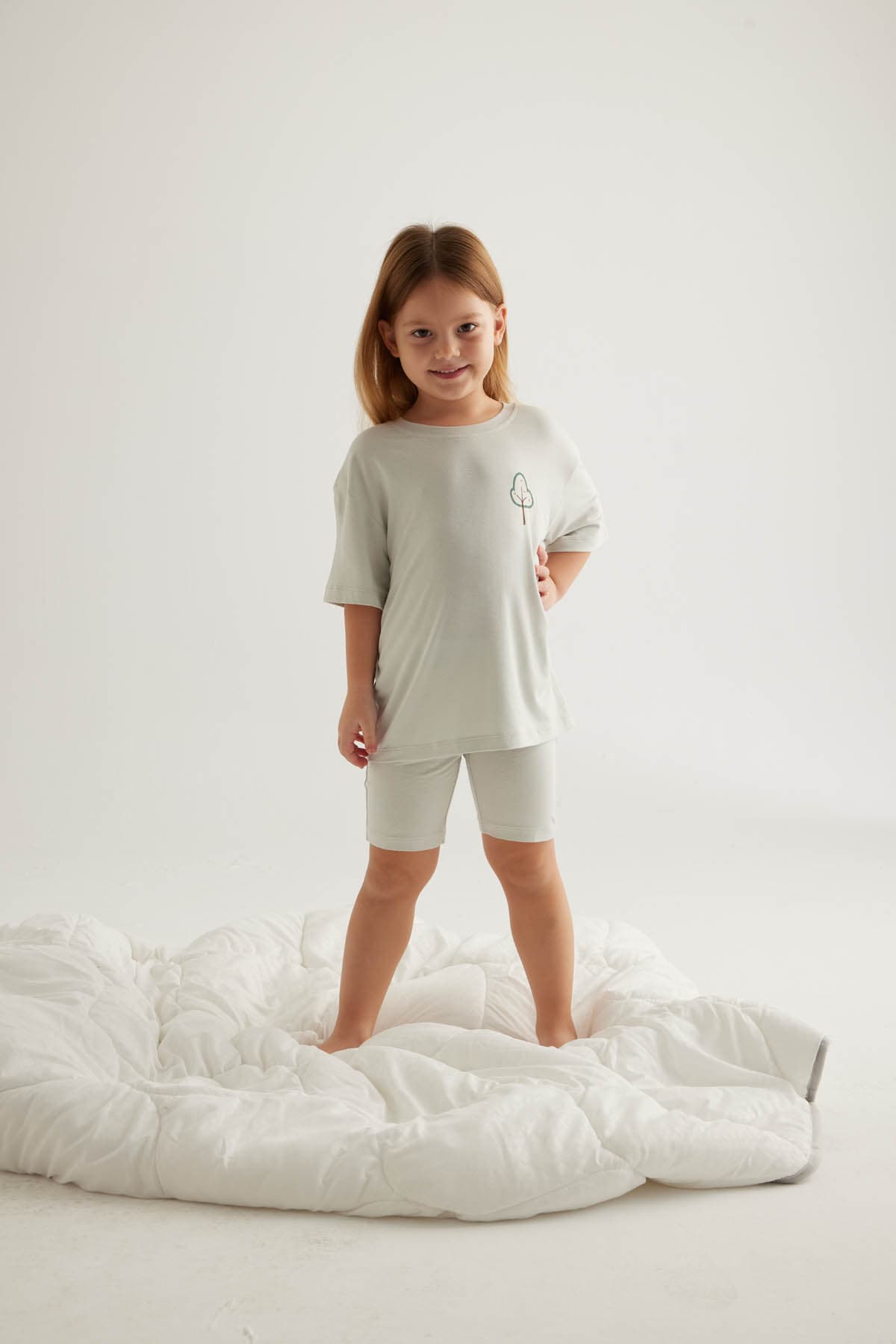 Kids' Green Viscose Pajama Set — view 1