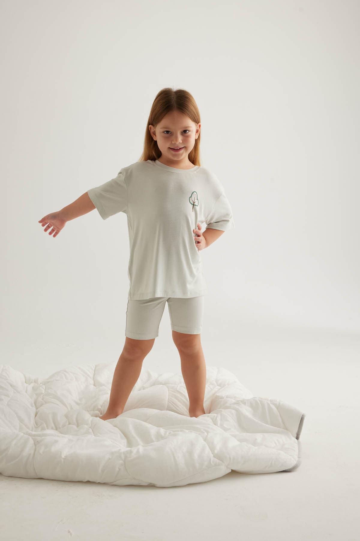 Kids' Green Viscose Pajama Set — view 2