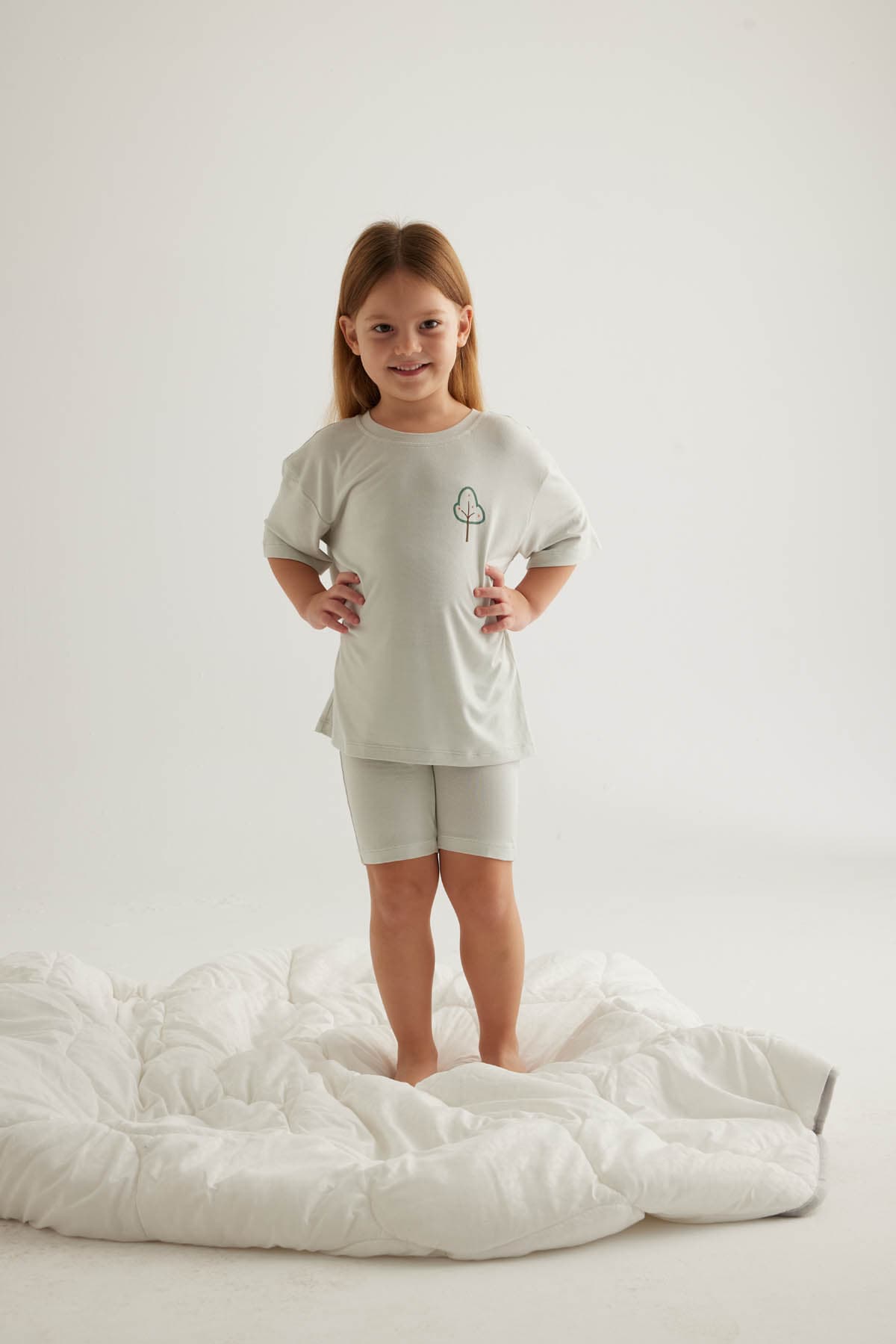 Kids' Green Viscose Pajama Set — view 4
