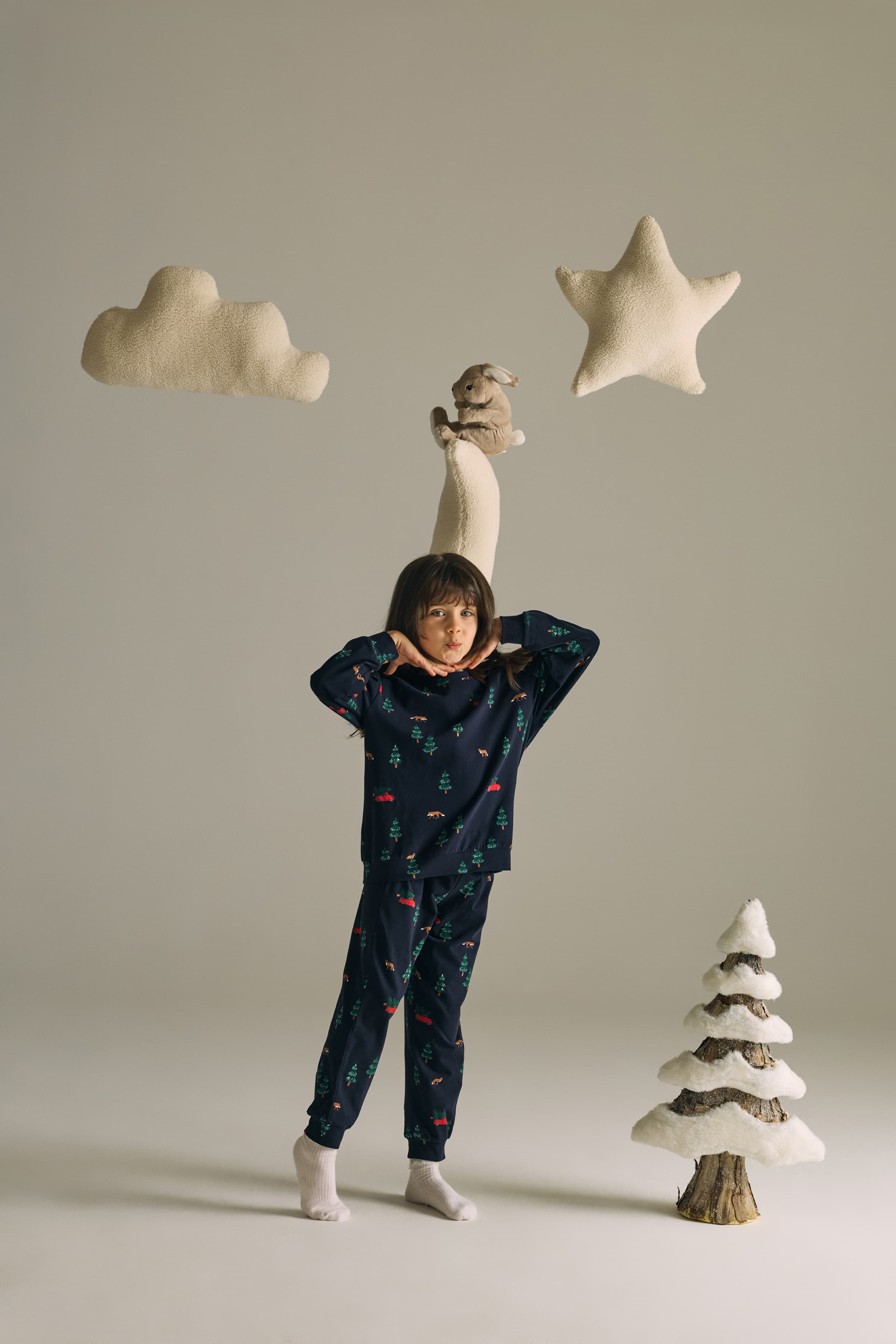 Kids' Green Printed Cotton Pajama Set — view 4