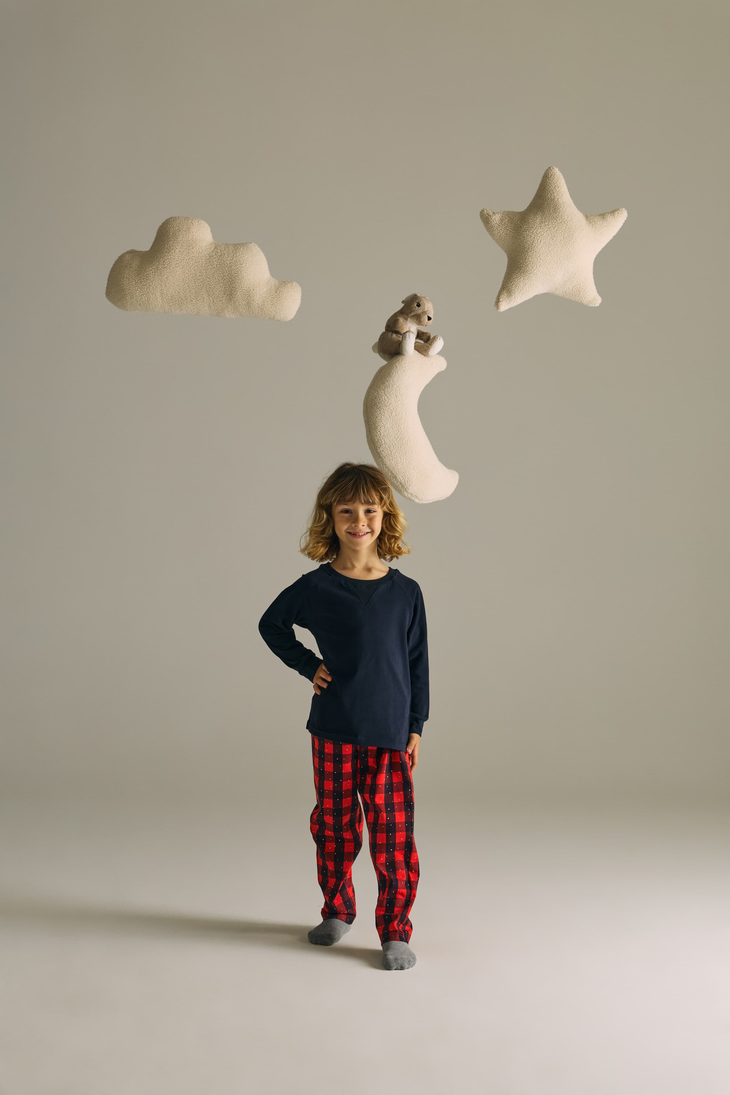 Kids' Navy Cotton Pajama Set — view 1