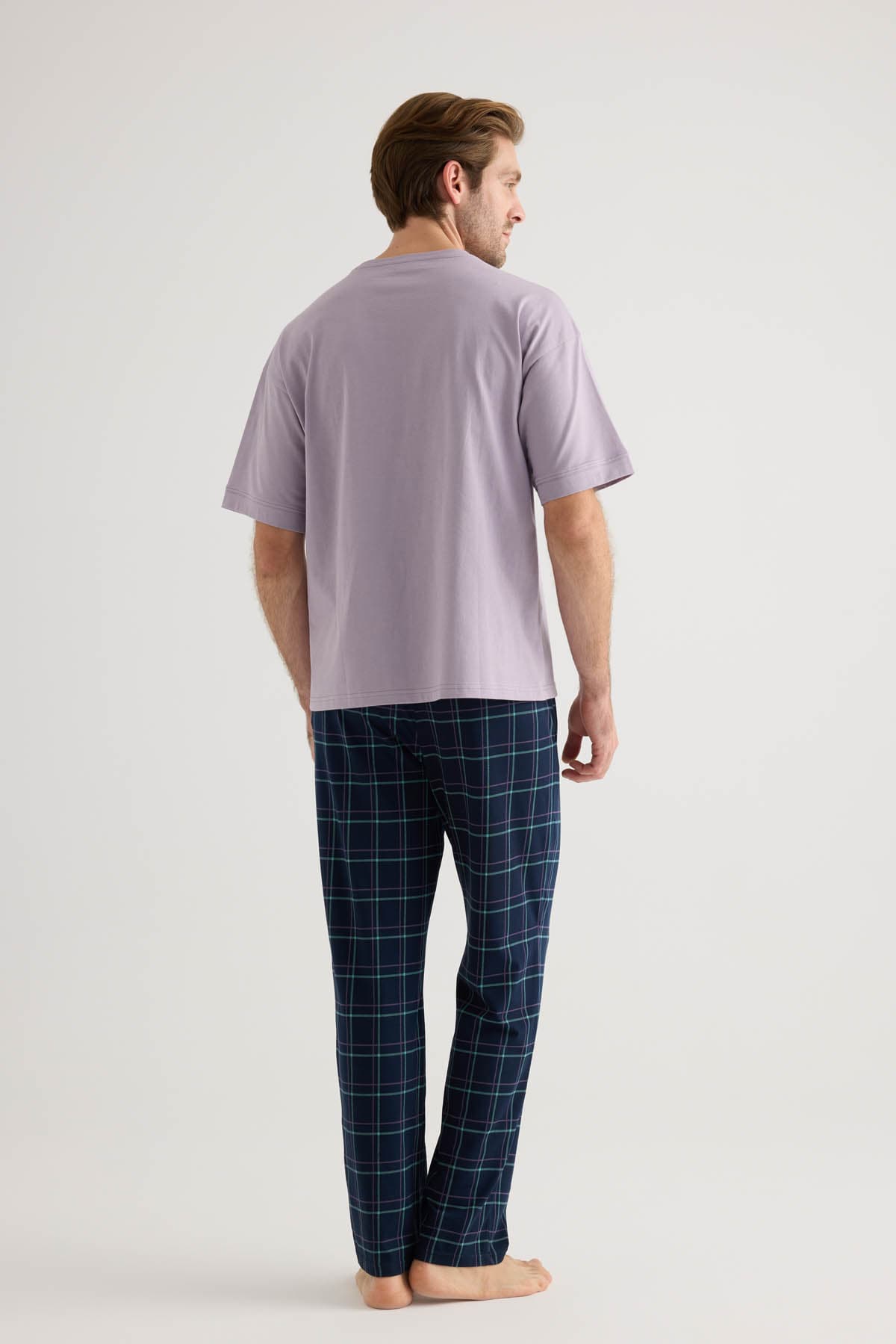 Men's Lilac Cotton Pajama Top — view 4