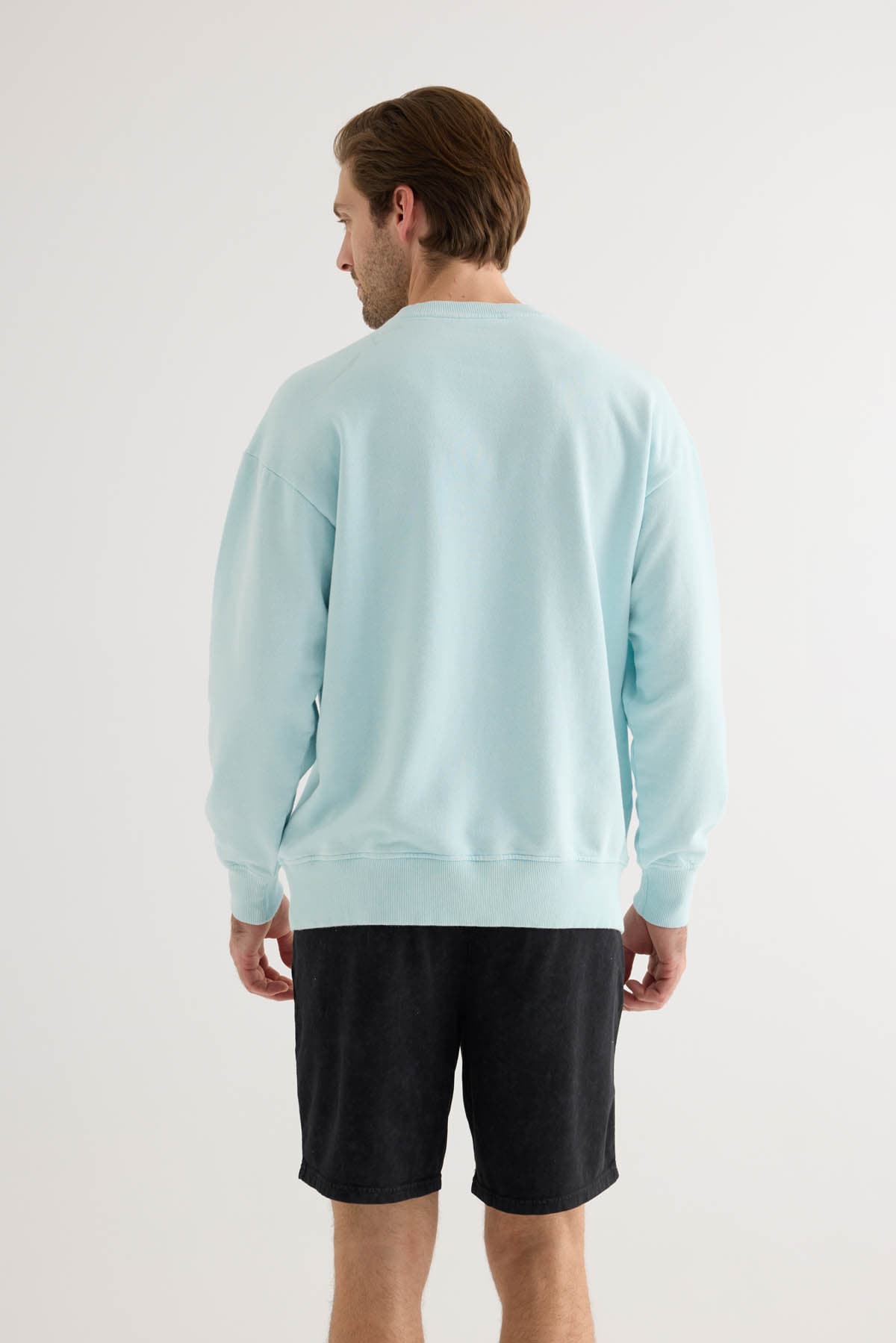 Men's Blue Cotton Sweatshirt — view 3