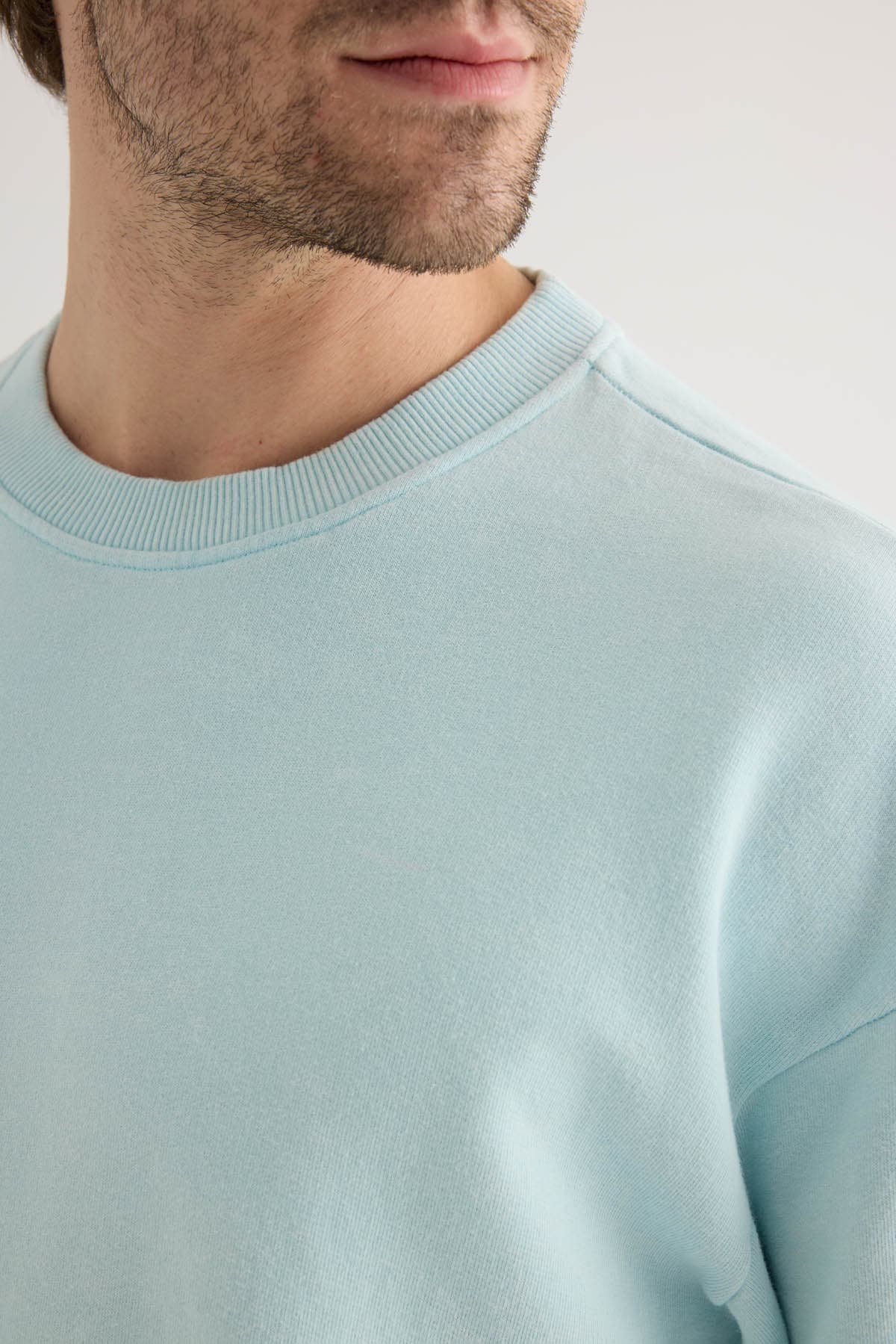 Men's Blue Cotton Sweatshirt — view 4
