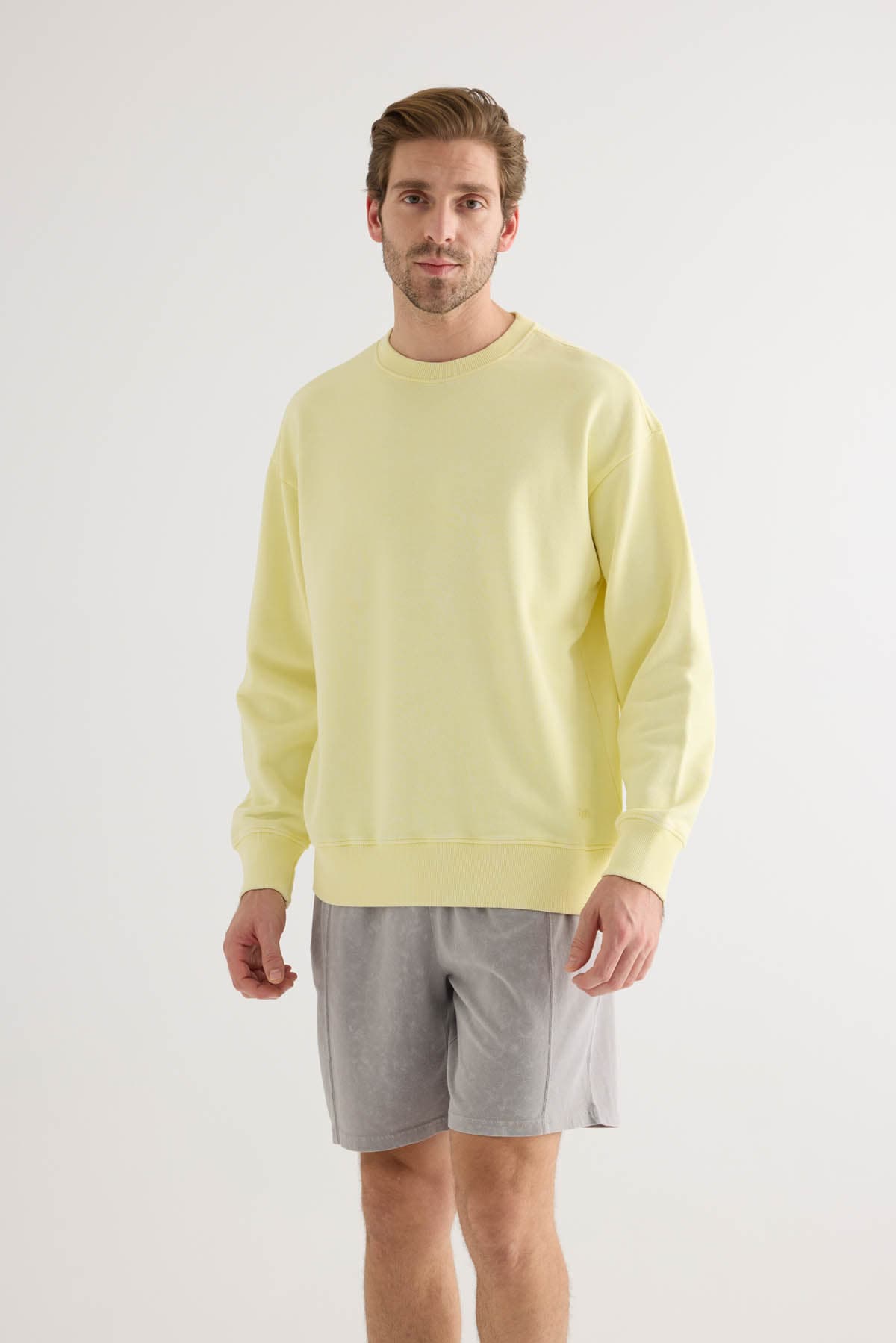 Men's Yellow Cotton Sweatshirt — view 3
