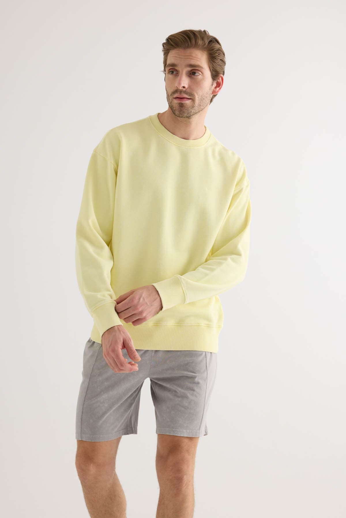 Men's Yellow Cotton Sweatshirt — view 4
