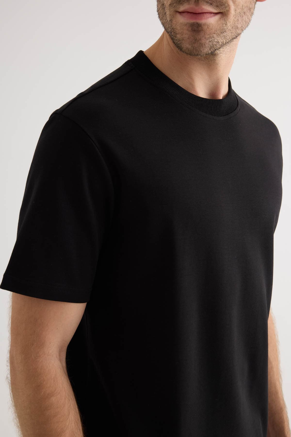 Men's Black Cotton Tee — view 1