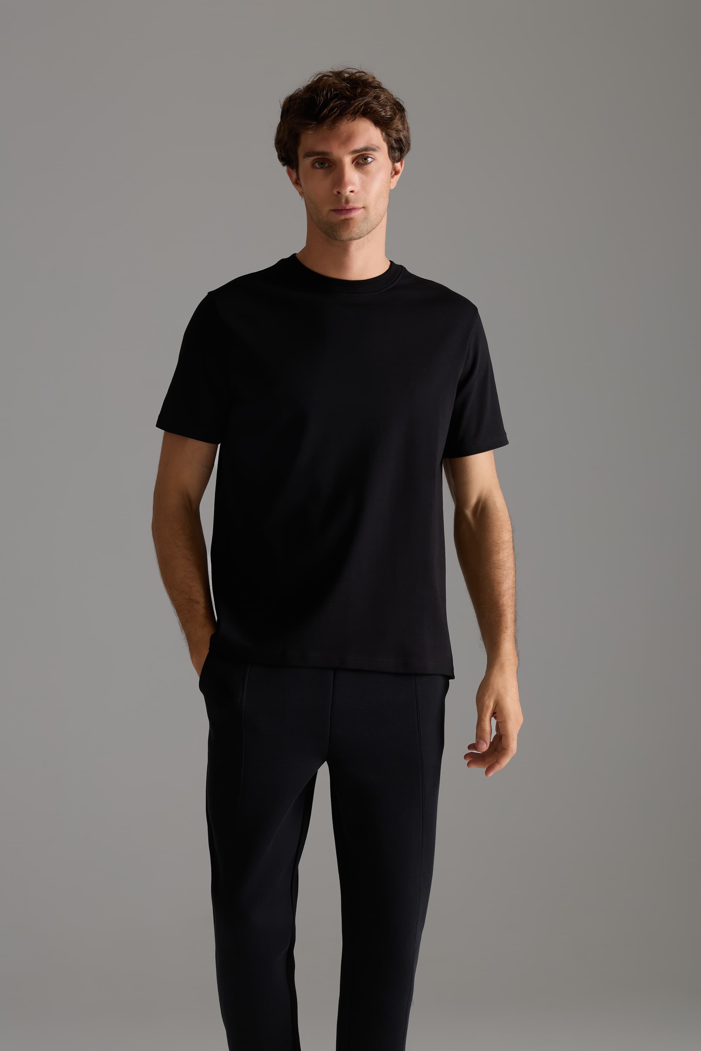 Men's Black Cotton Tee — view 2