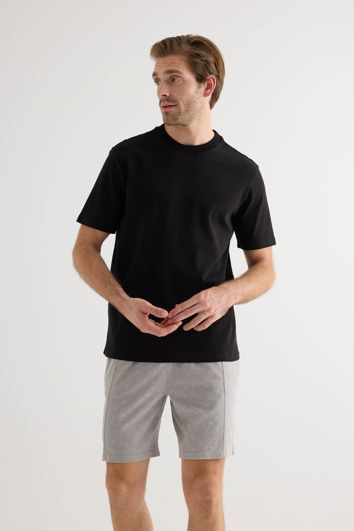 Men's Black Cotton Tee — view 3