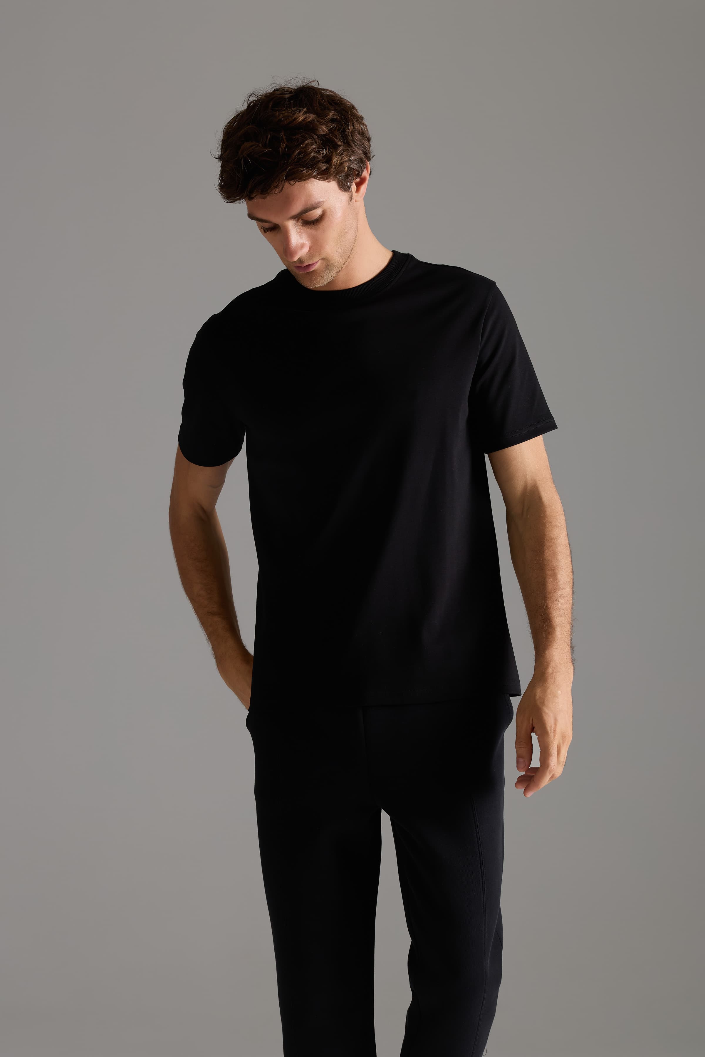 Men's Black Cotton Tee — view 4
