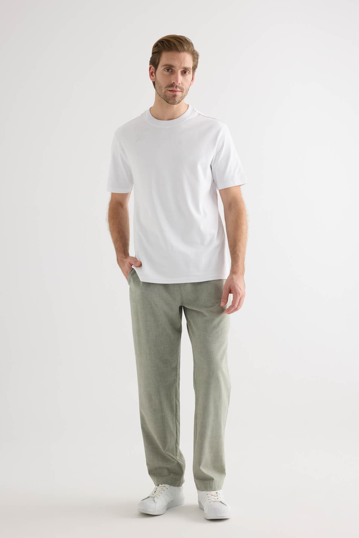 Men's White Cotton Tee — view 1