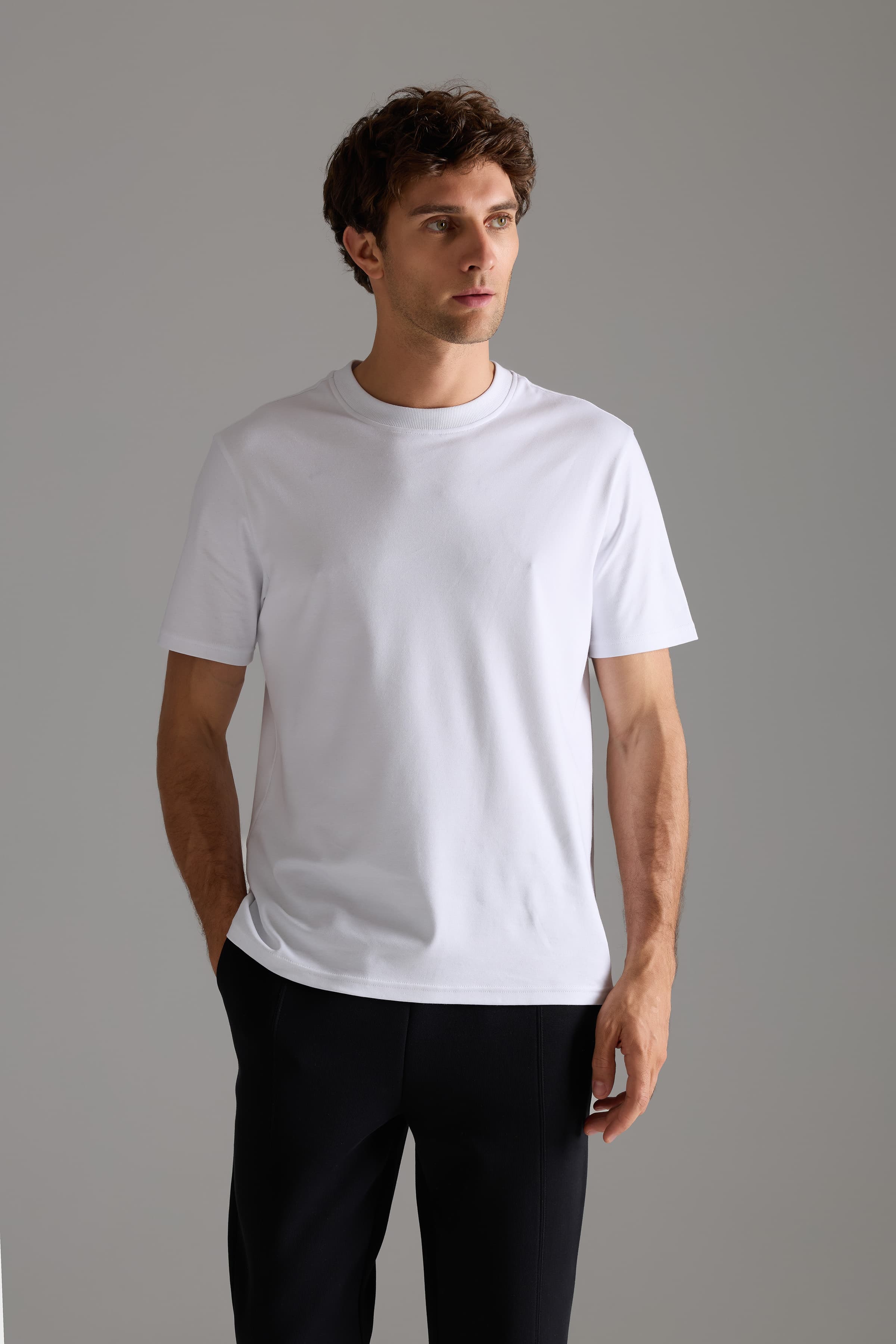 Men's White Cotton Tee — view 2