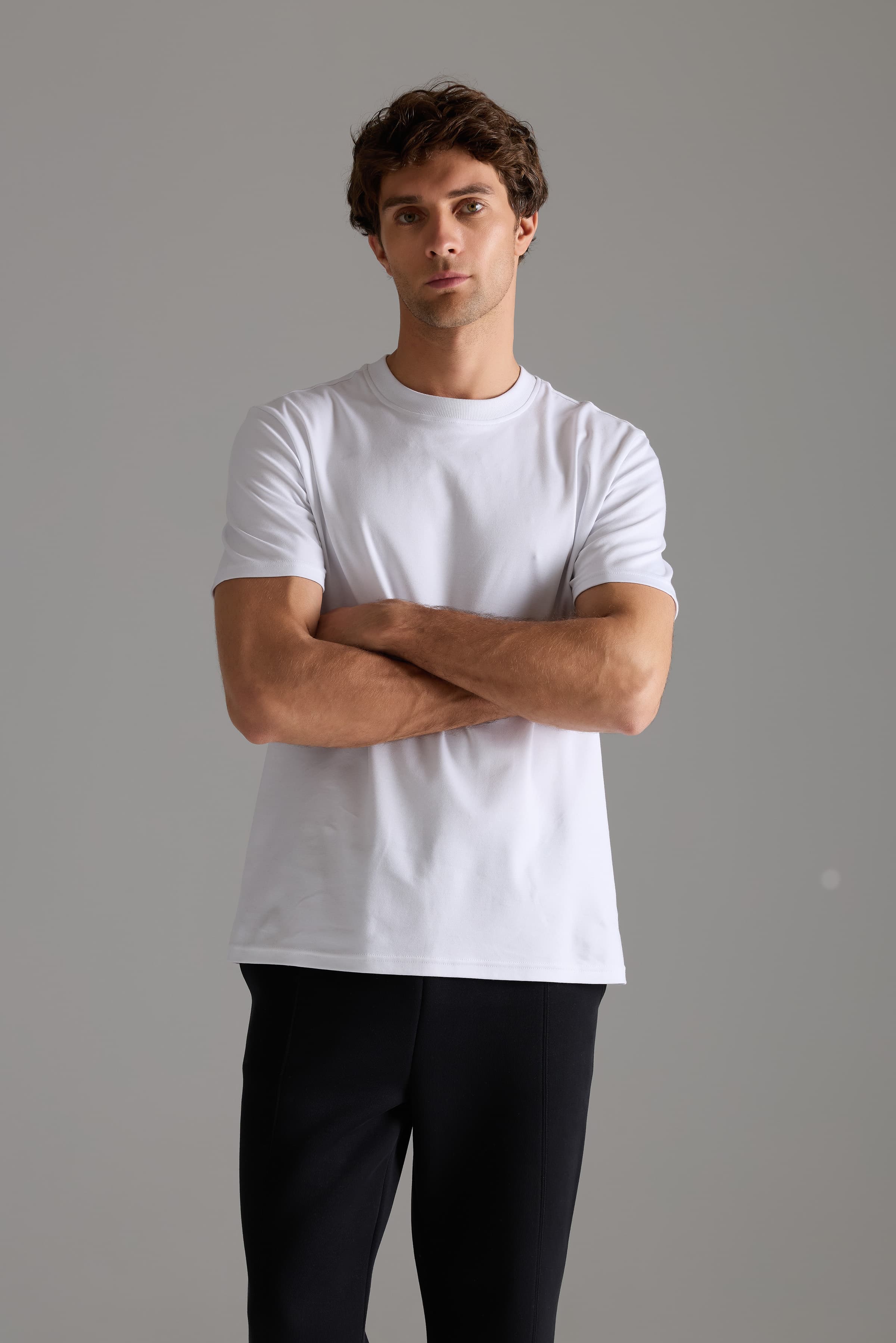 Men's White Cotton Tee — view 4