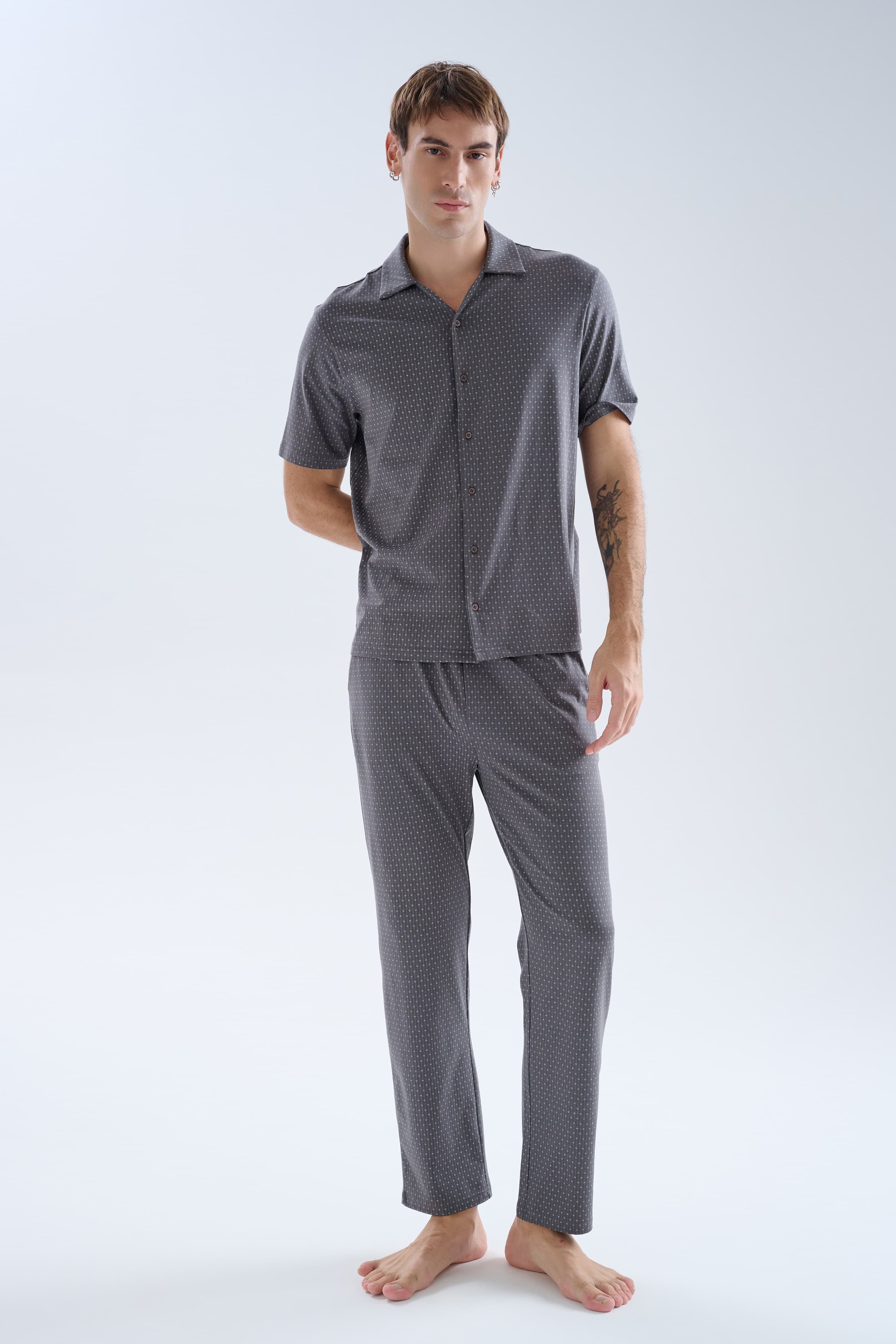 Men's Grey Modal Pajama Set — view 1