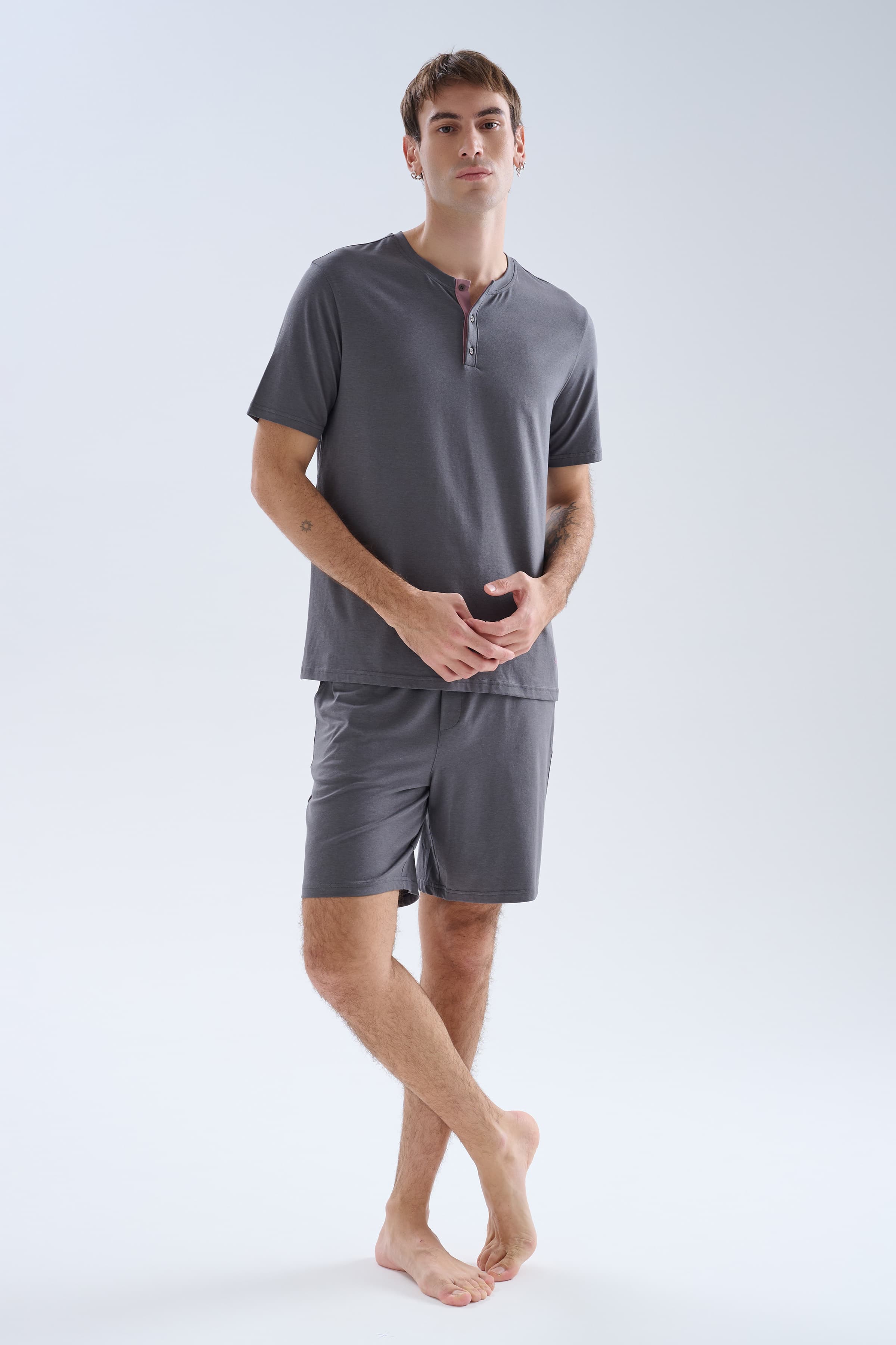 Men's Grey Modal Pajama Set — view 1