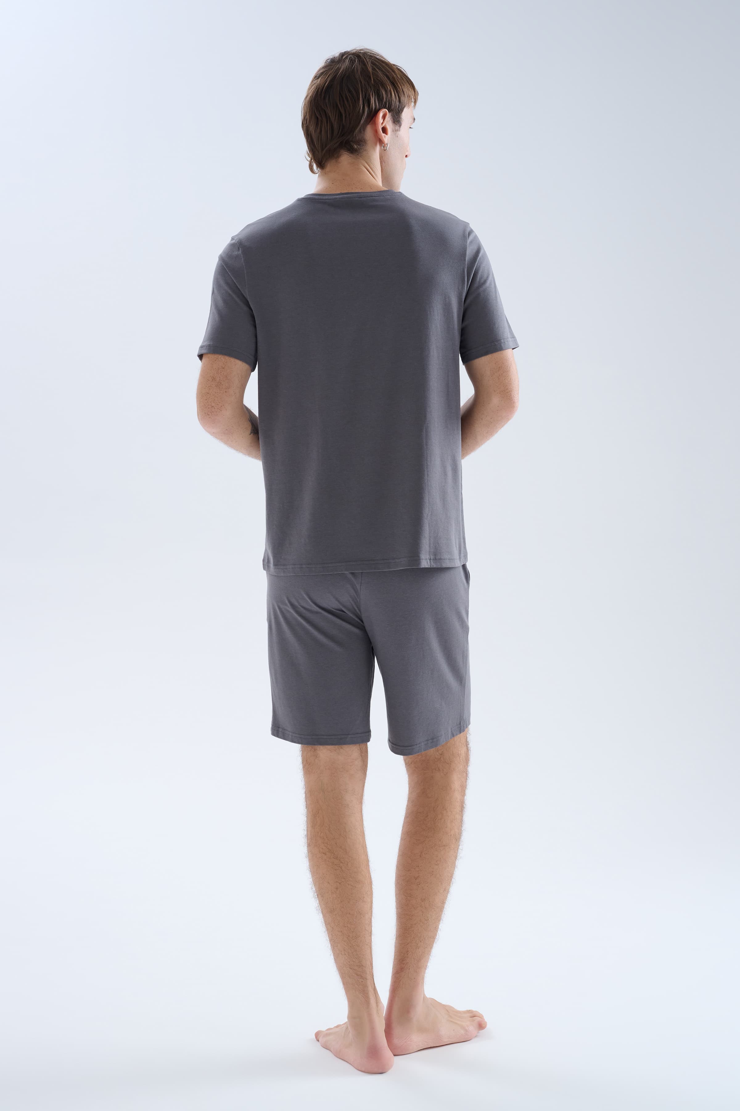 Men's Grey Modal Pajama Set — view 4