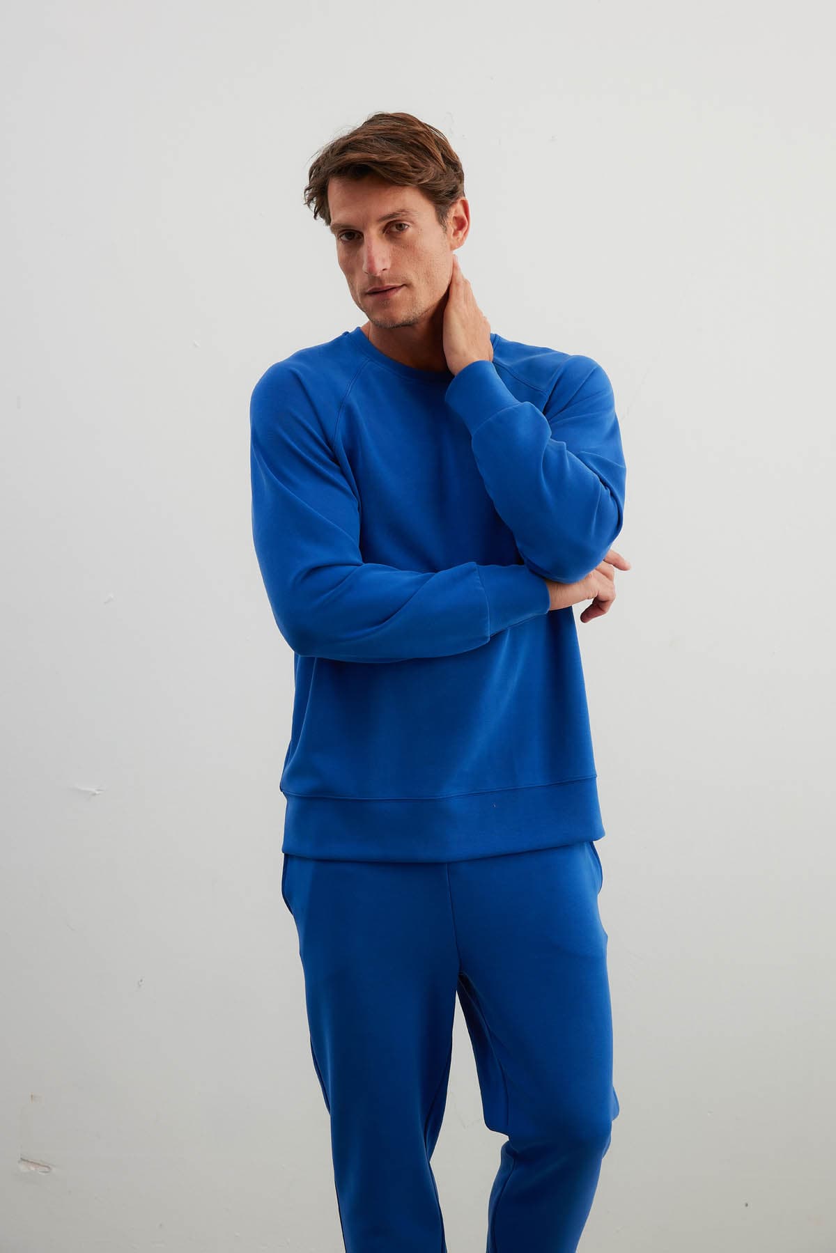 Men's Blue Modal Sweatshirt — view 3